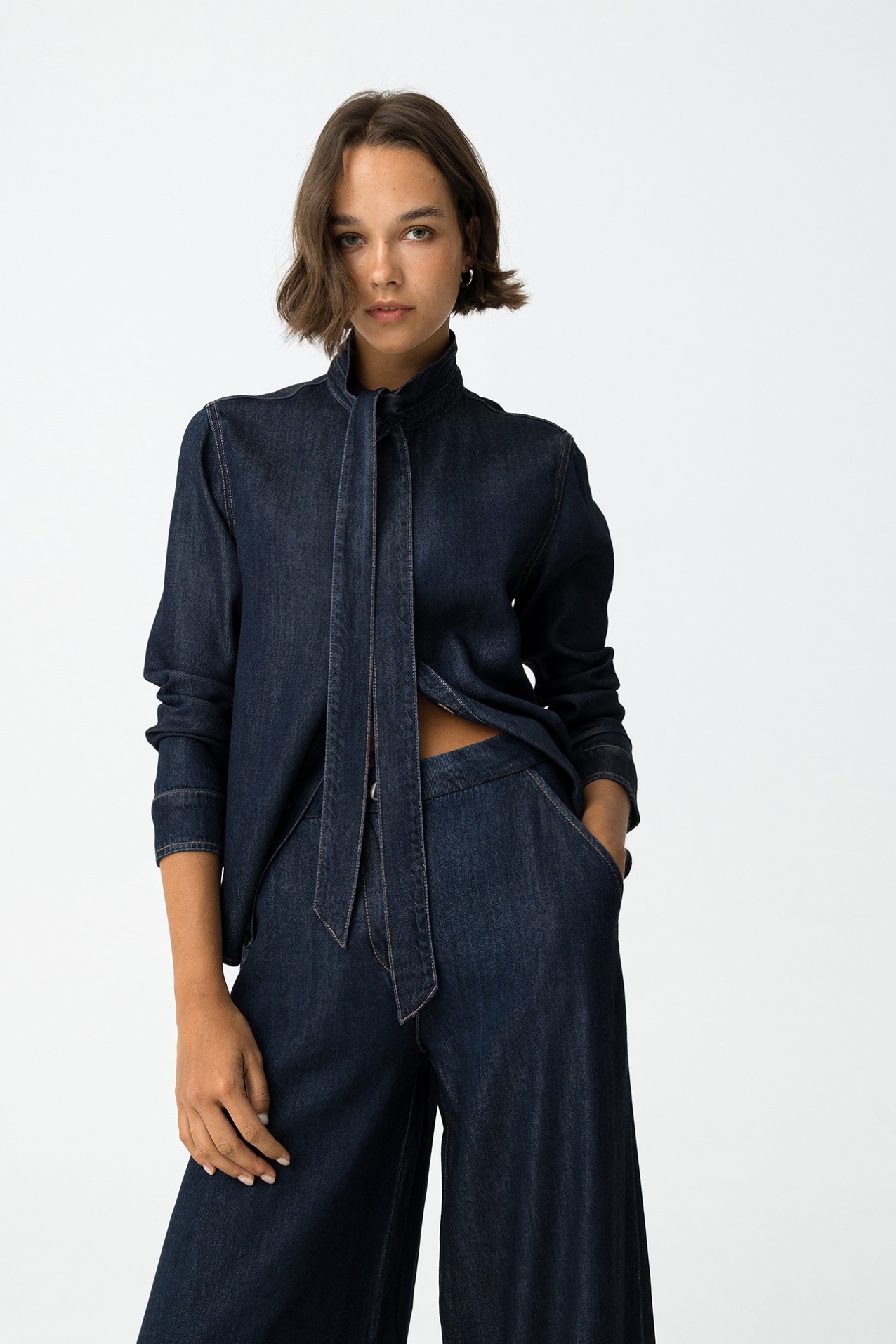 Indigo-Blue Long Sleeve Shirt