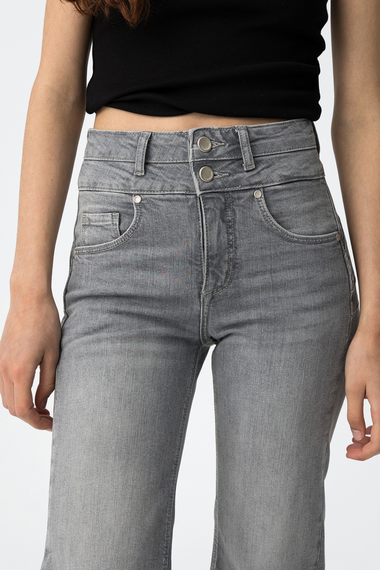 High-Waisted Straight Jeans