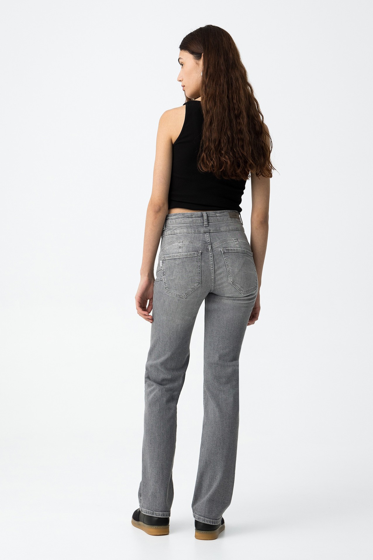 High-Waisted Straight Jeans