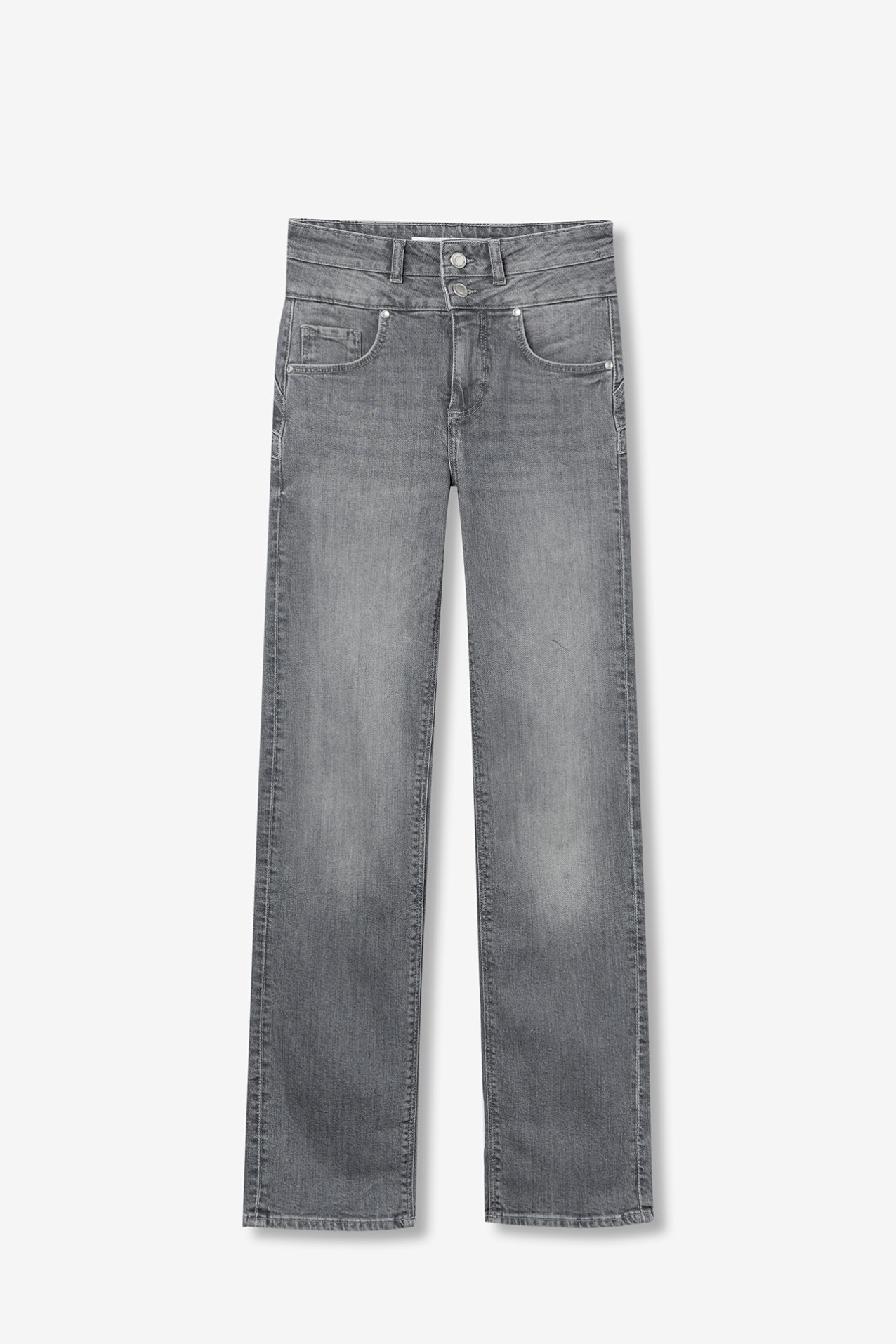 High-Waisted Straight Jeans