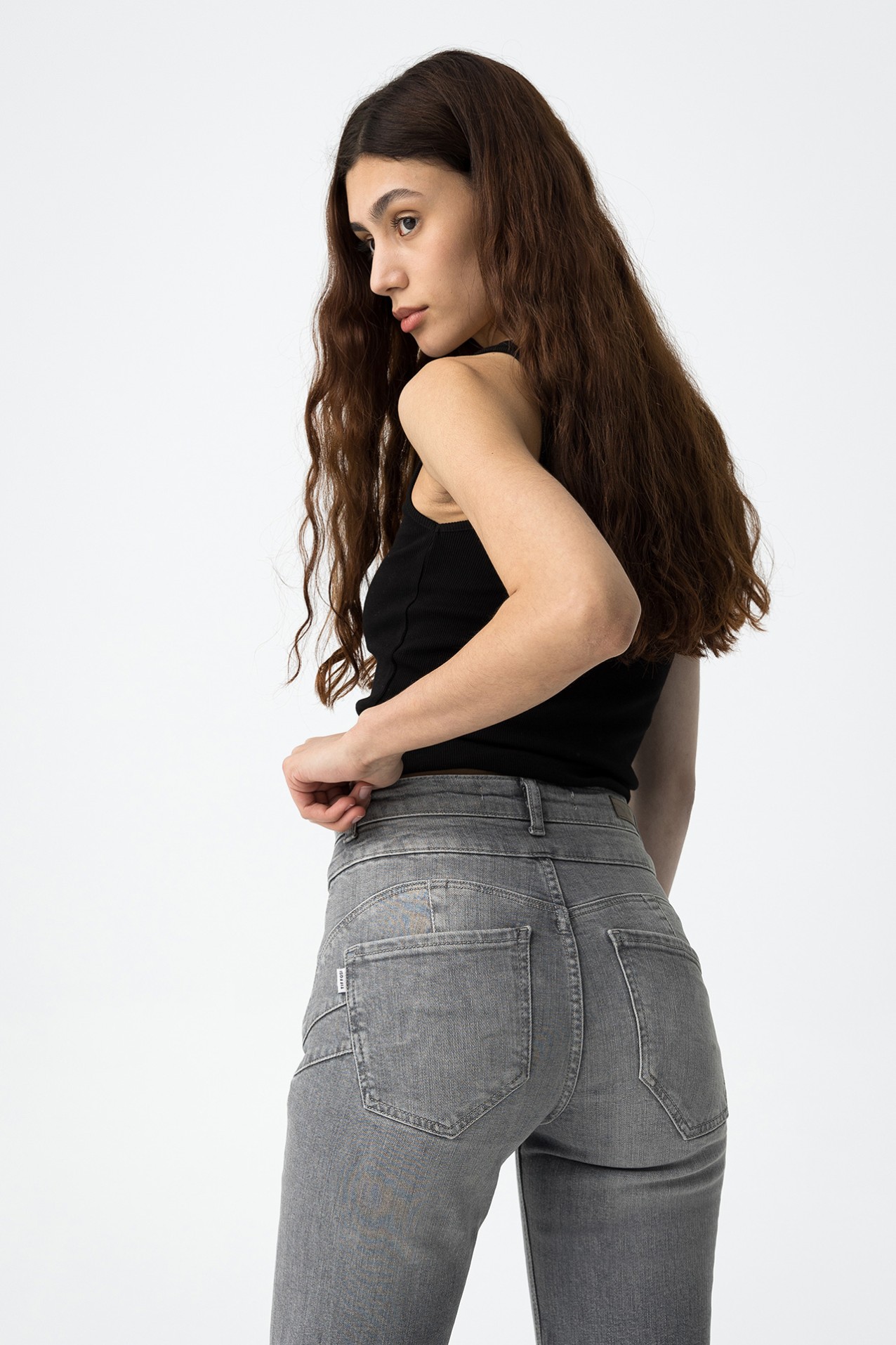 High-Waisted Straight Jeans