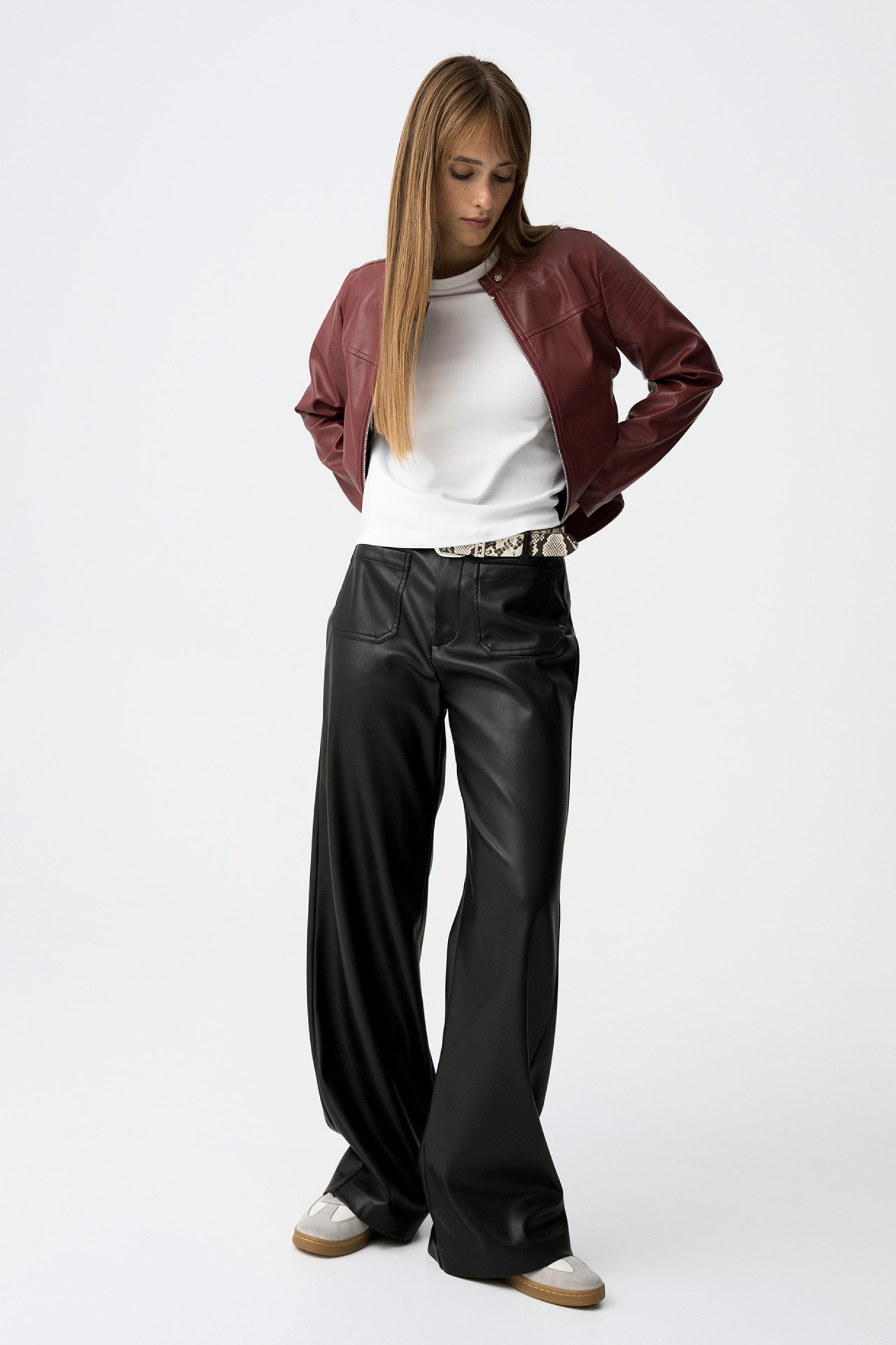 Calças Wide Leg Com Bolsos