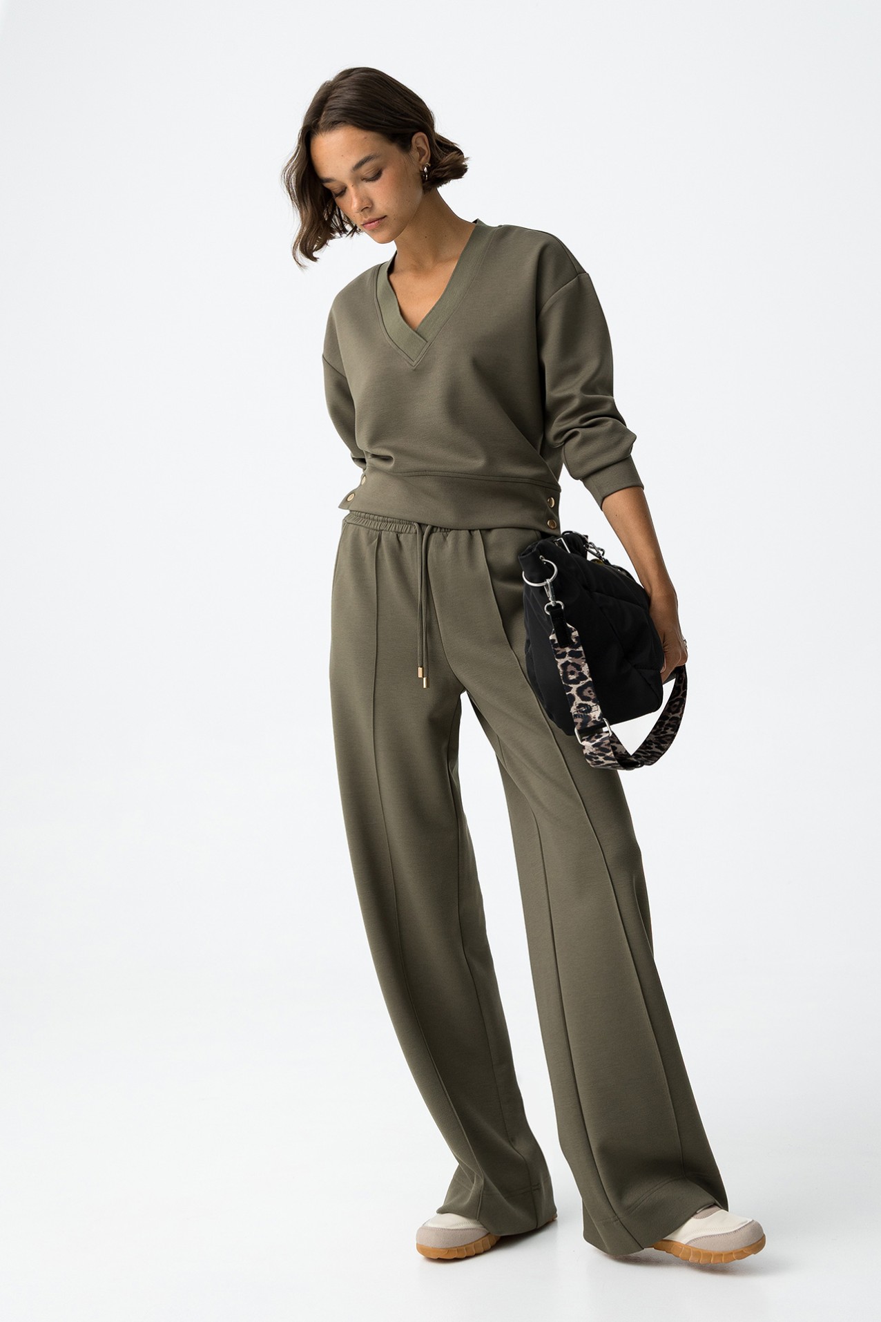 Pantalones Wide Leg Verde