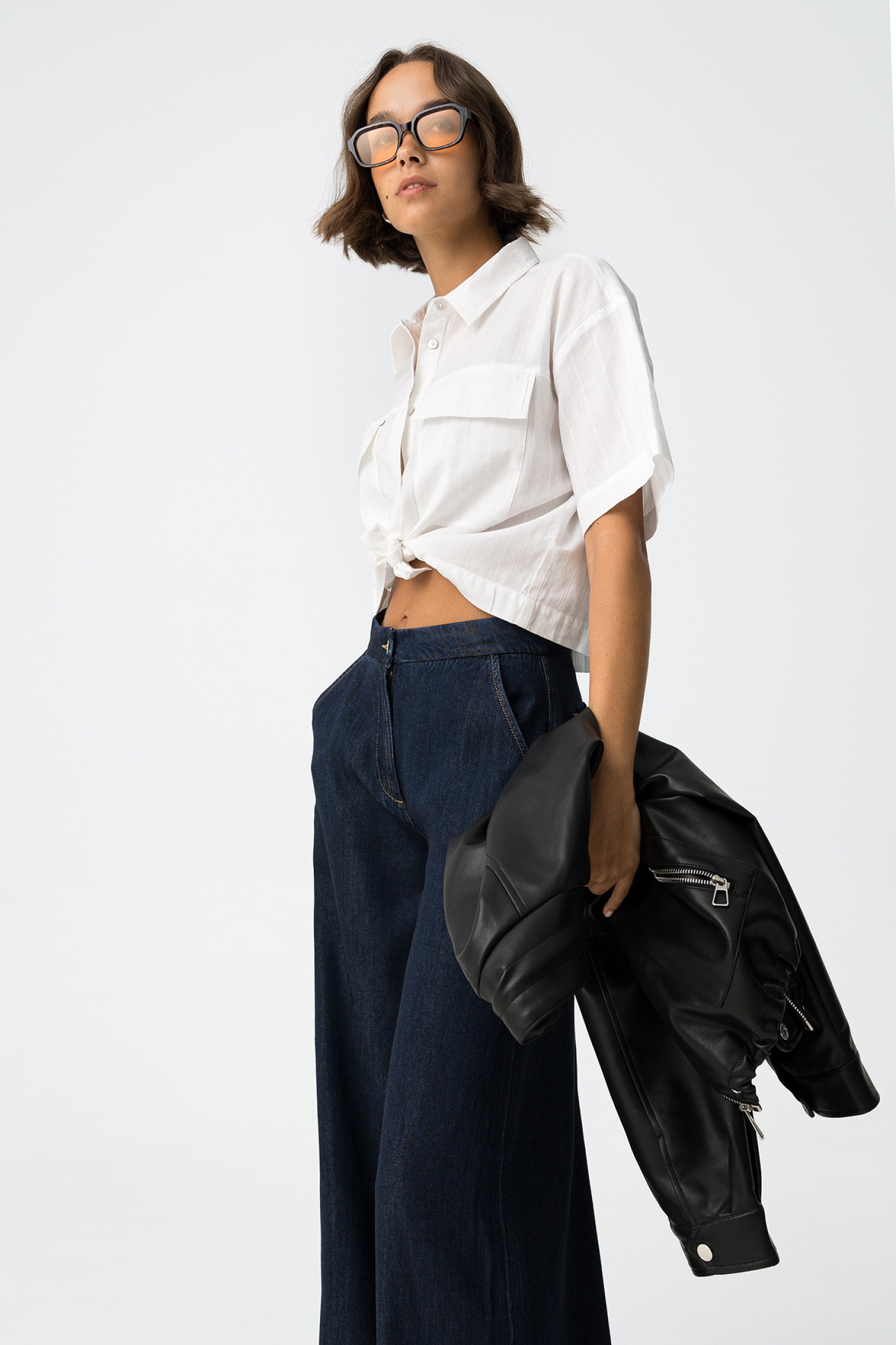 Striped Cropped Shirt