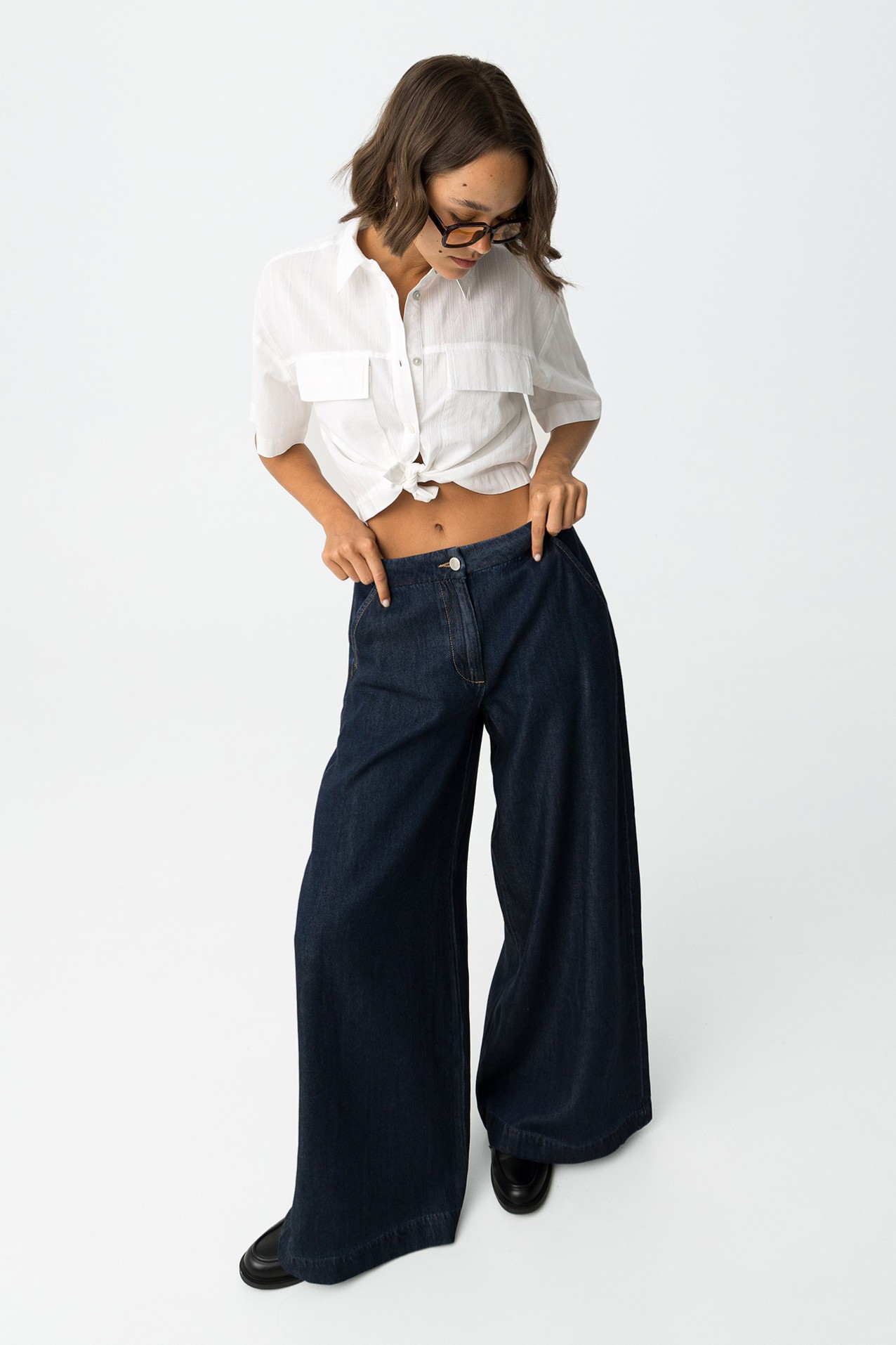 Striped Cropped Shirt