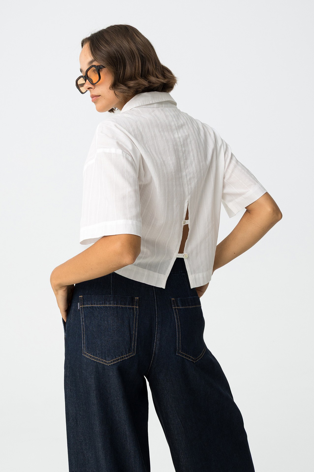 Striped Cropped Shirt