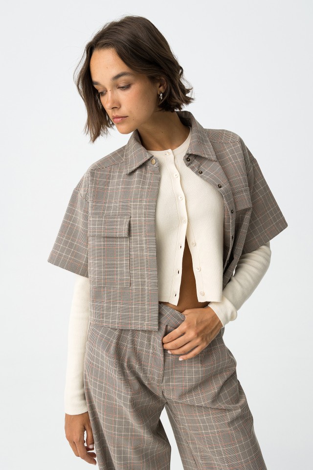 Plaid Cropped Shirt
