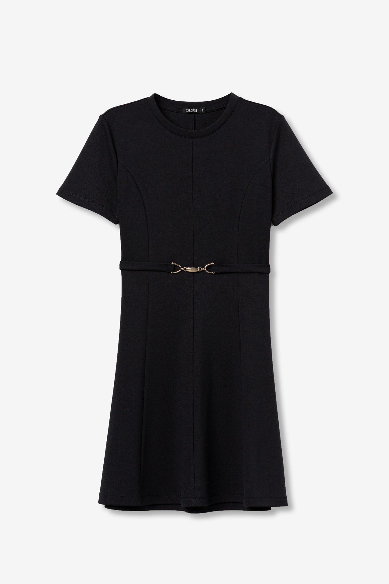 Vestido Curto de Malha com Cinto