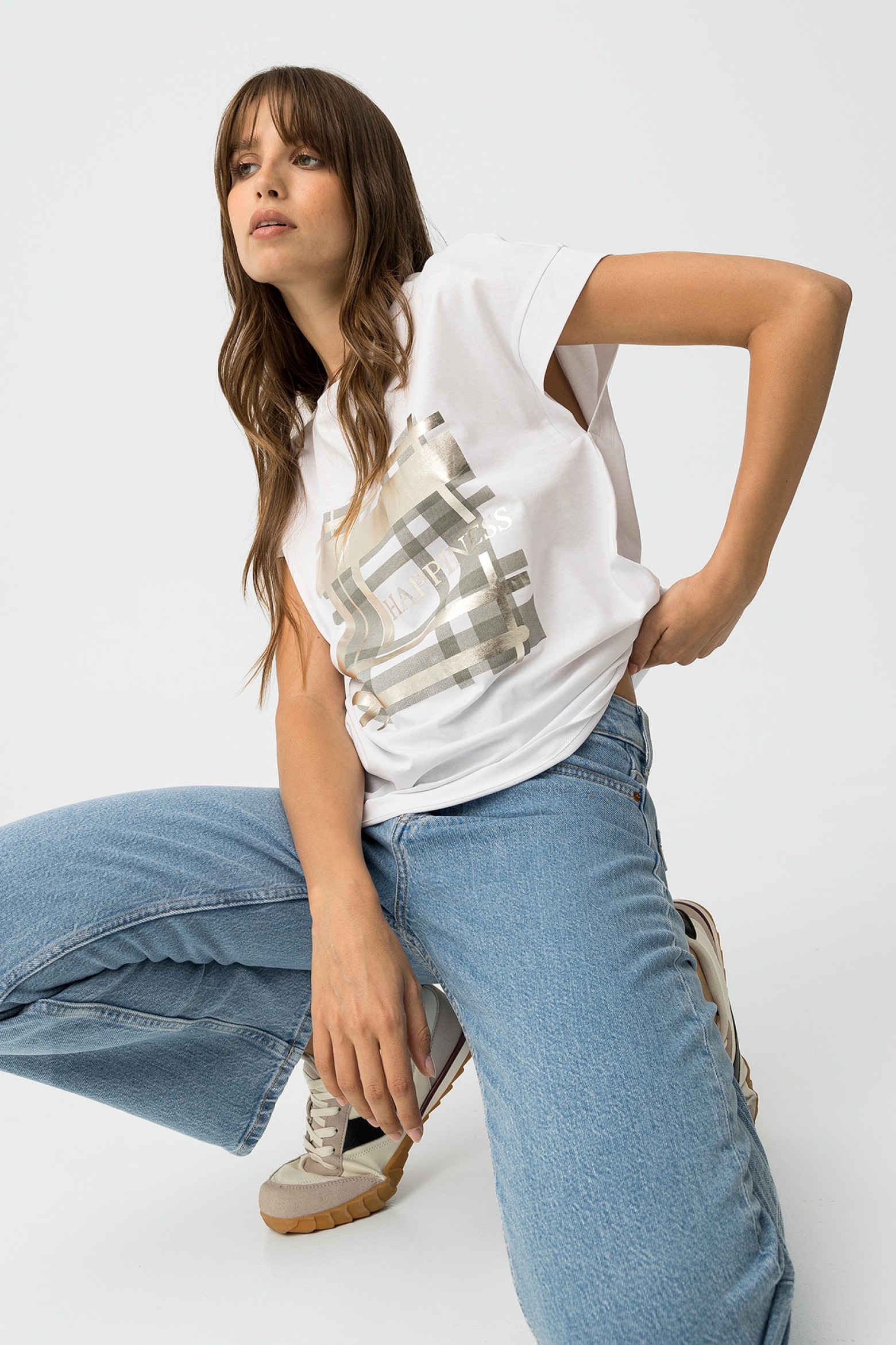 T-shirt with Metallic Print