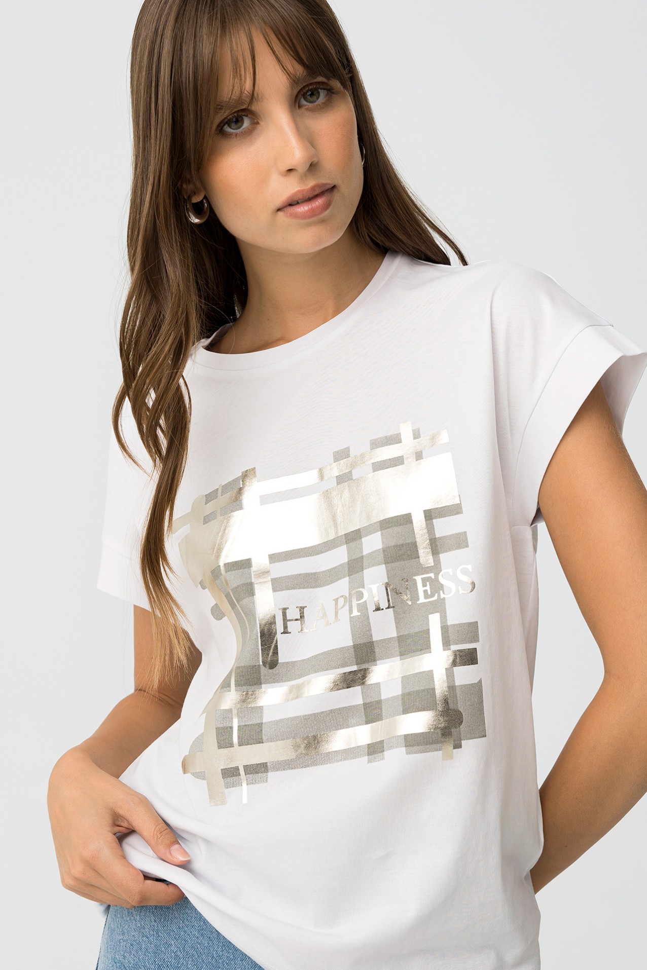 T-shirt with Metallic Print