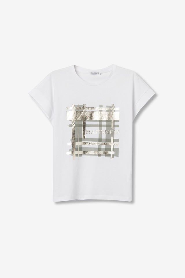 T-shirt com Estampado Metálico T-shirt com Estampado Metálico