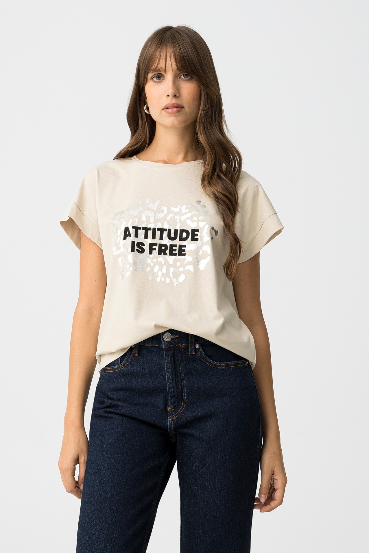 T-shirt with Metallic Print