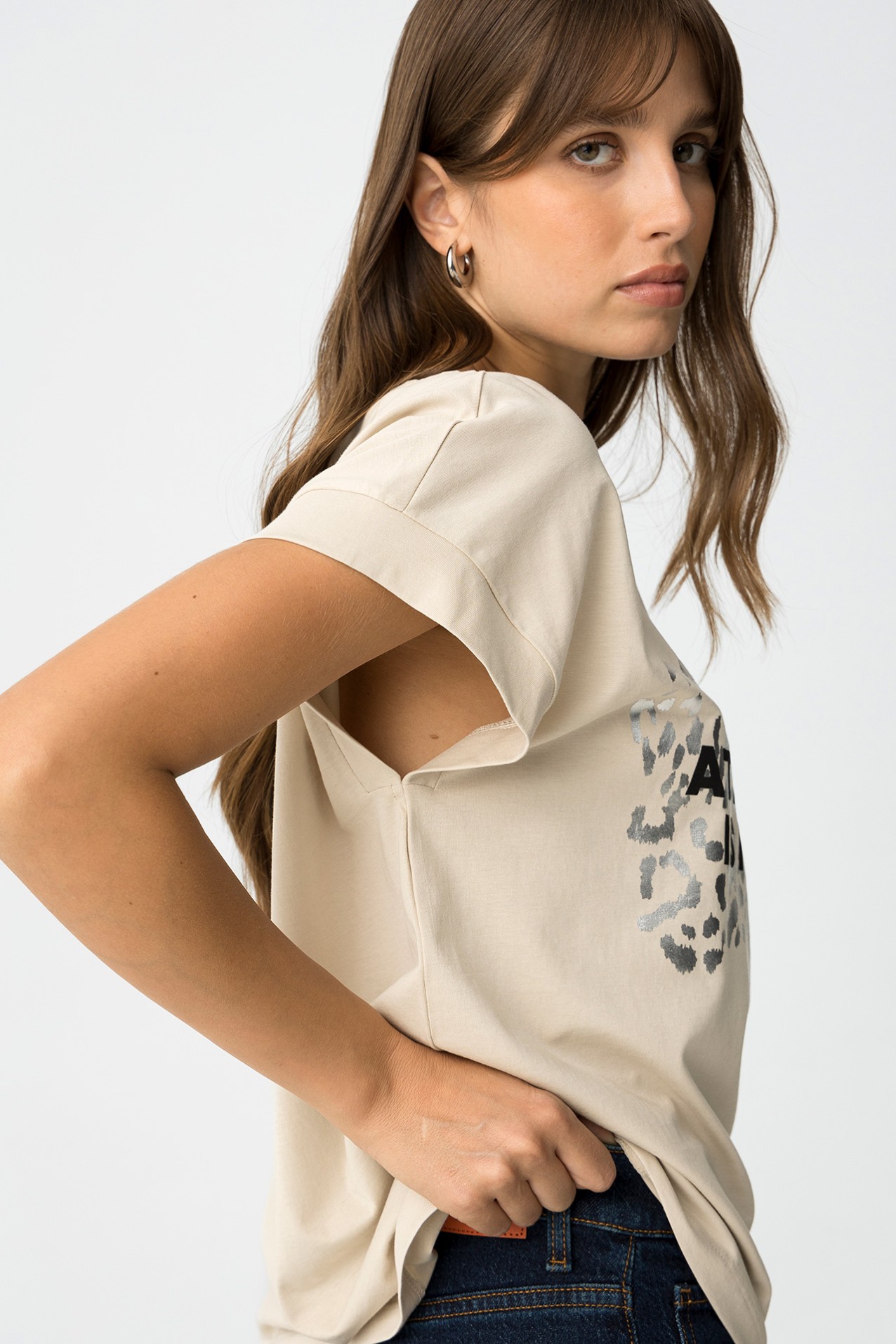 T-shirt with Metallic Print