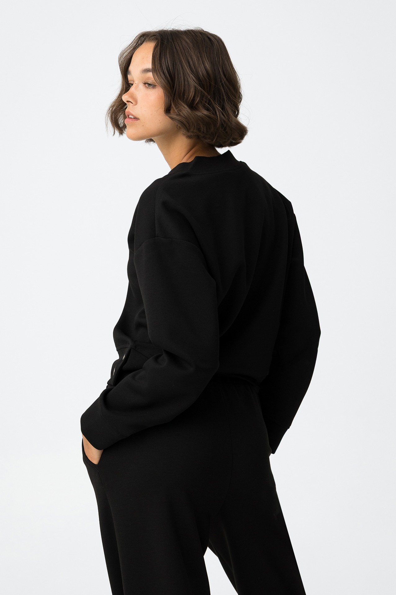 Black V-Neck Sweatshirt