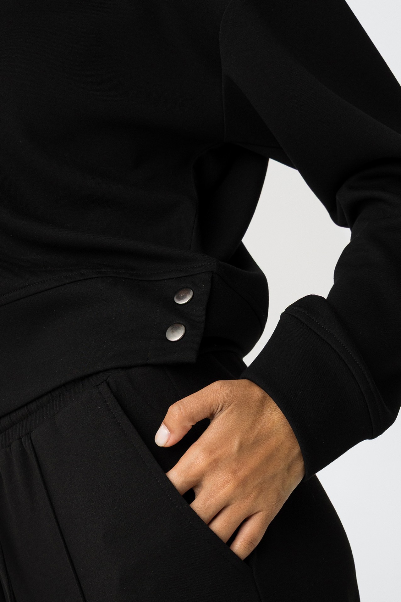 Black V-Neck Sweatshirt