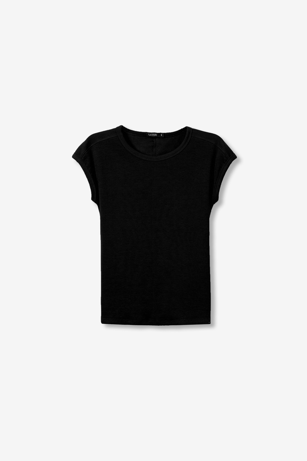 T-shirt Slim de Malha Canelada