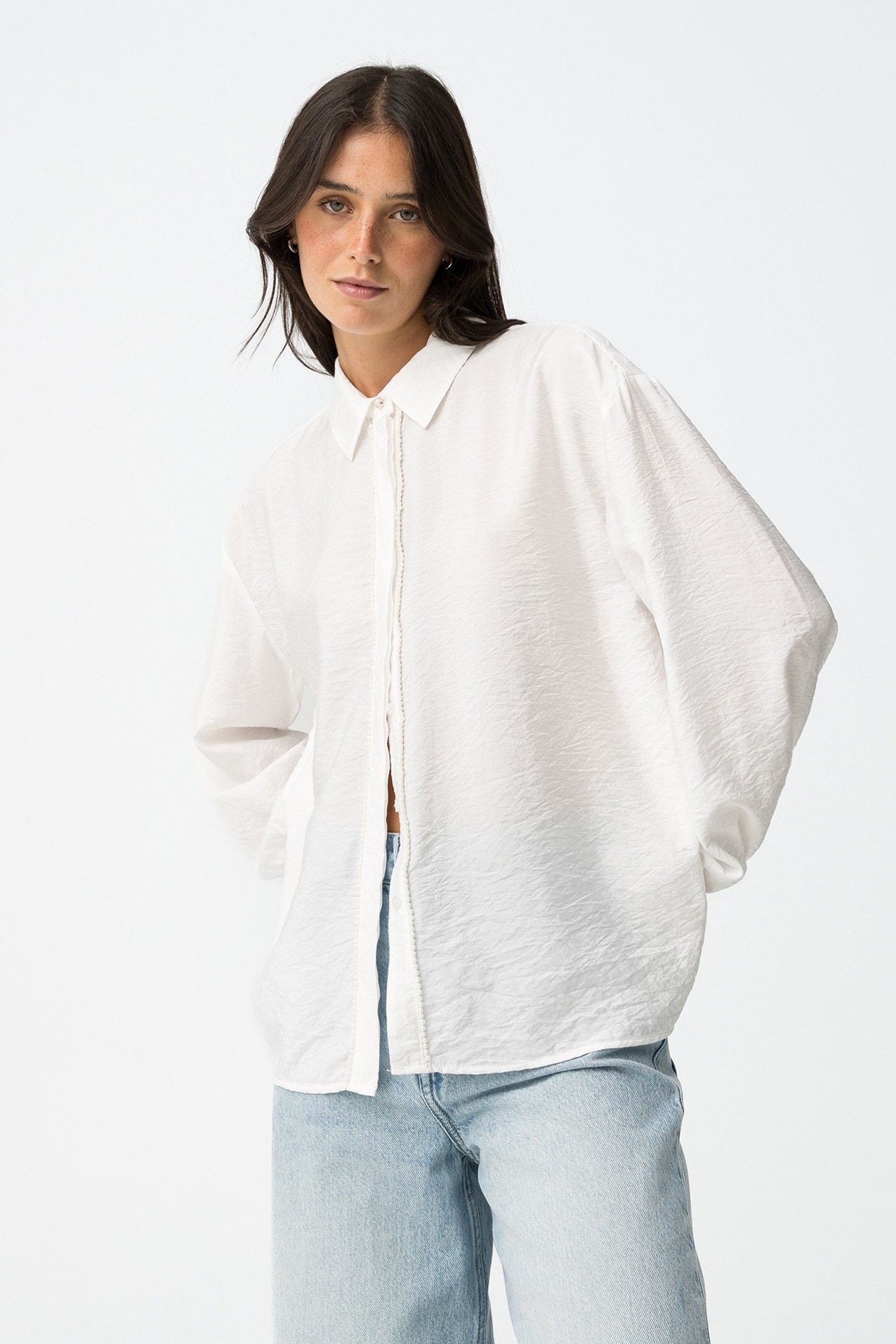 Shirt with Pearl Effect Embellishments