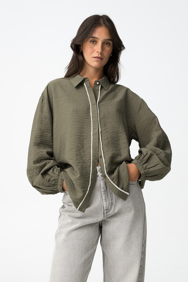 Shirt with Pearl-Like Applications