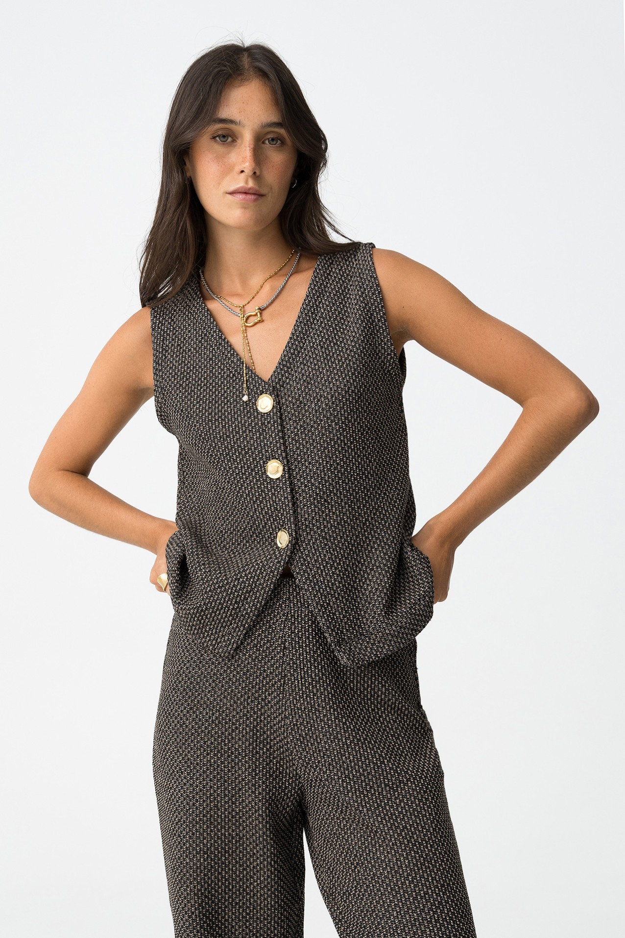 Top sin mangas estampado