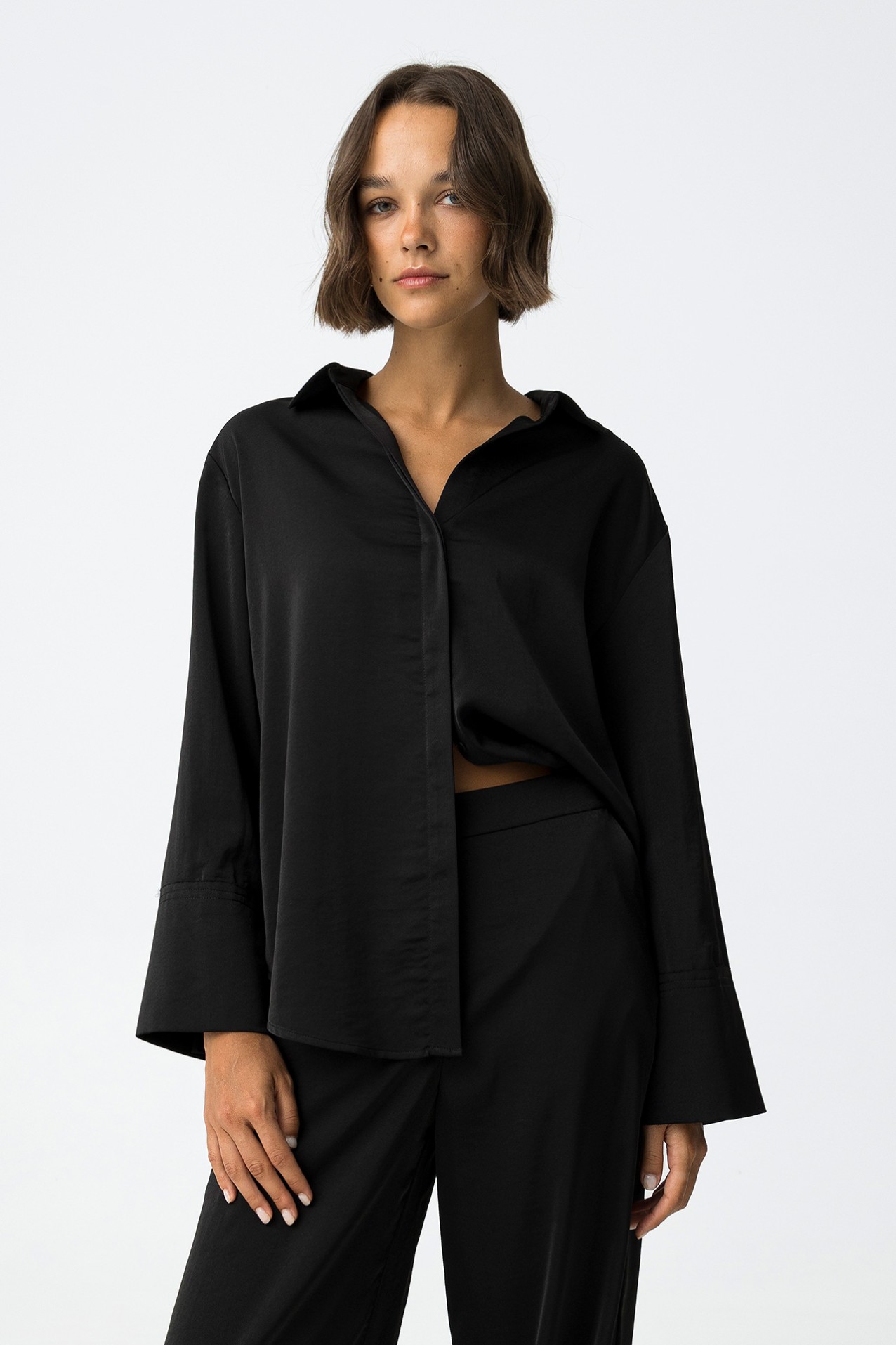 Camisa Relaxed Fit Acetinada