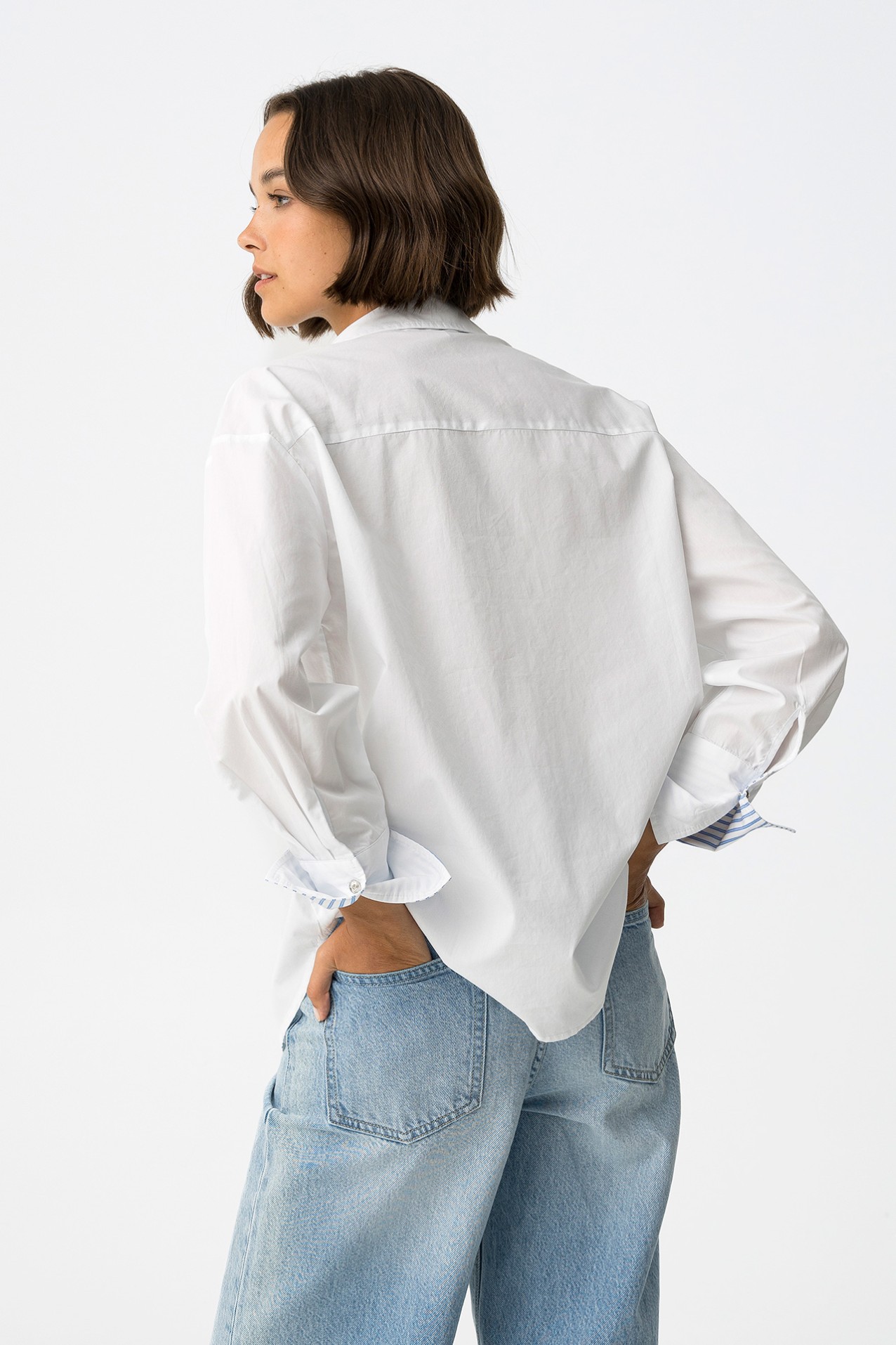 Relaxed Shirt with Metallic Button