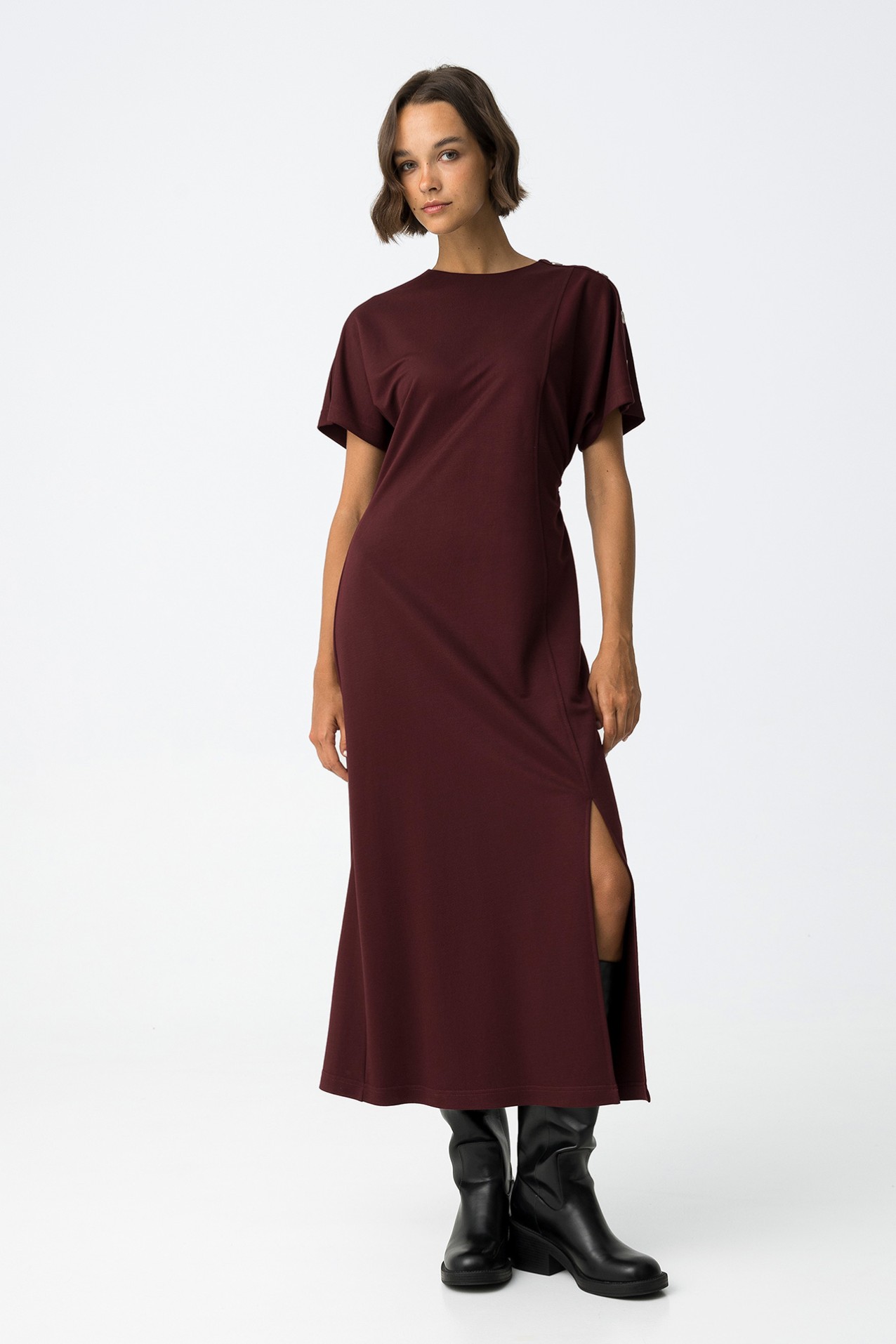 Knit Dress with Side Slits