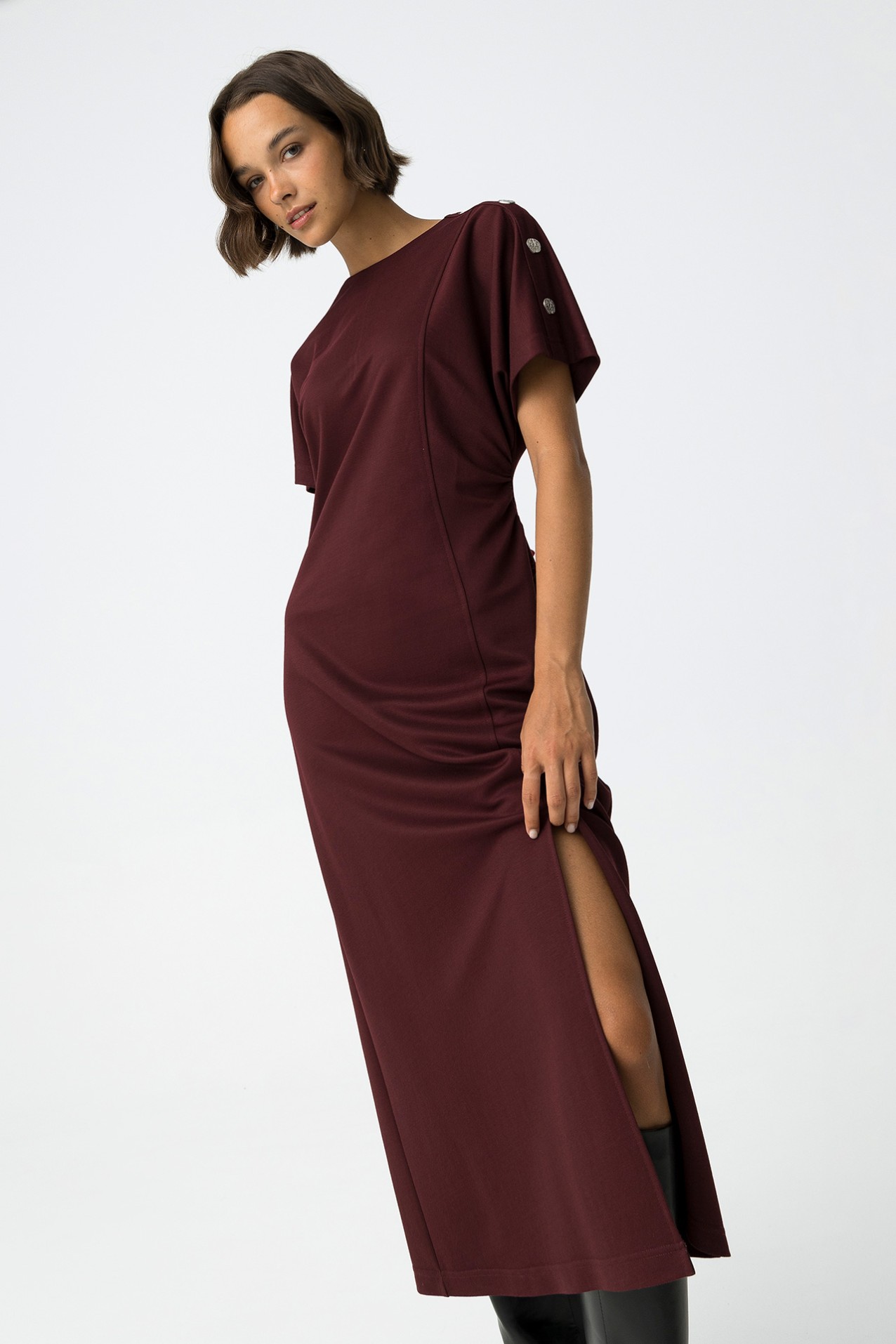 Knit Dress with Side Slits