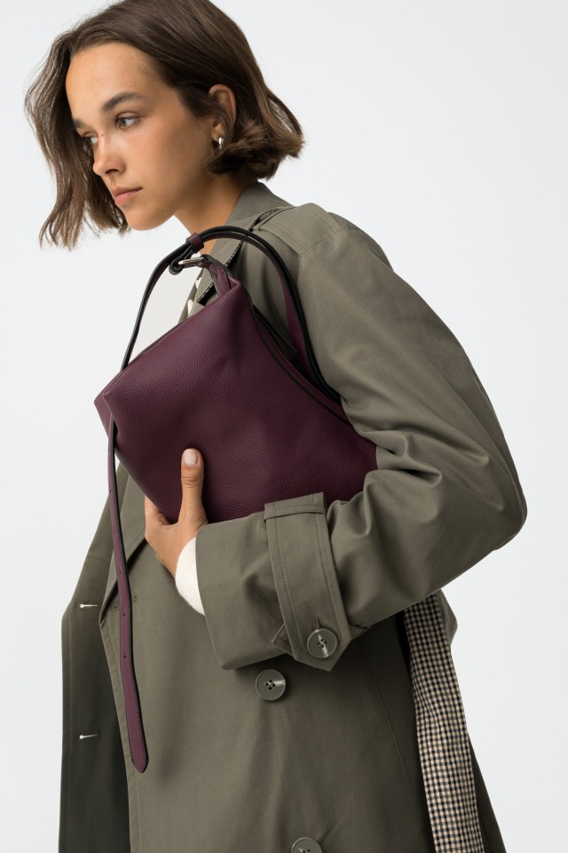 Leather effect shoulder bag