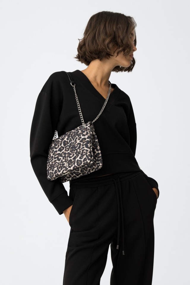 Nylon Bag with Animal Print
