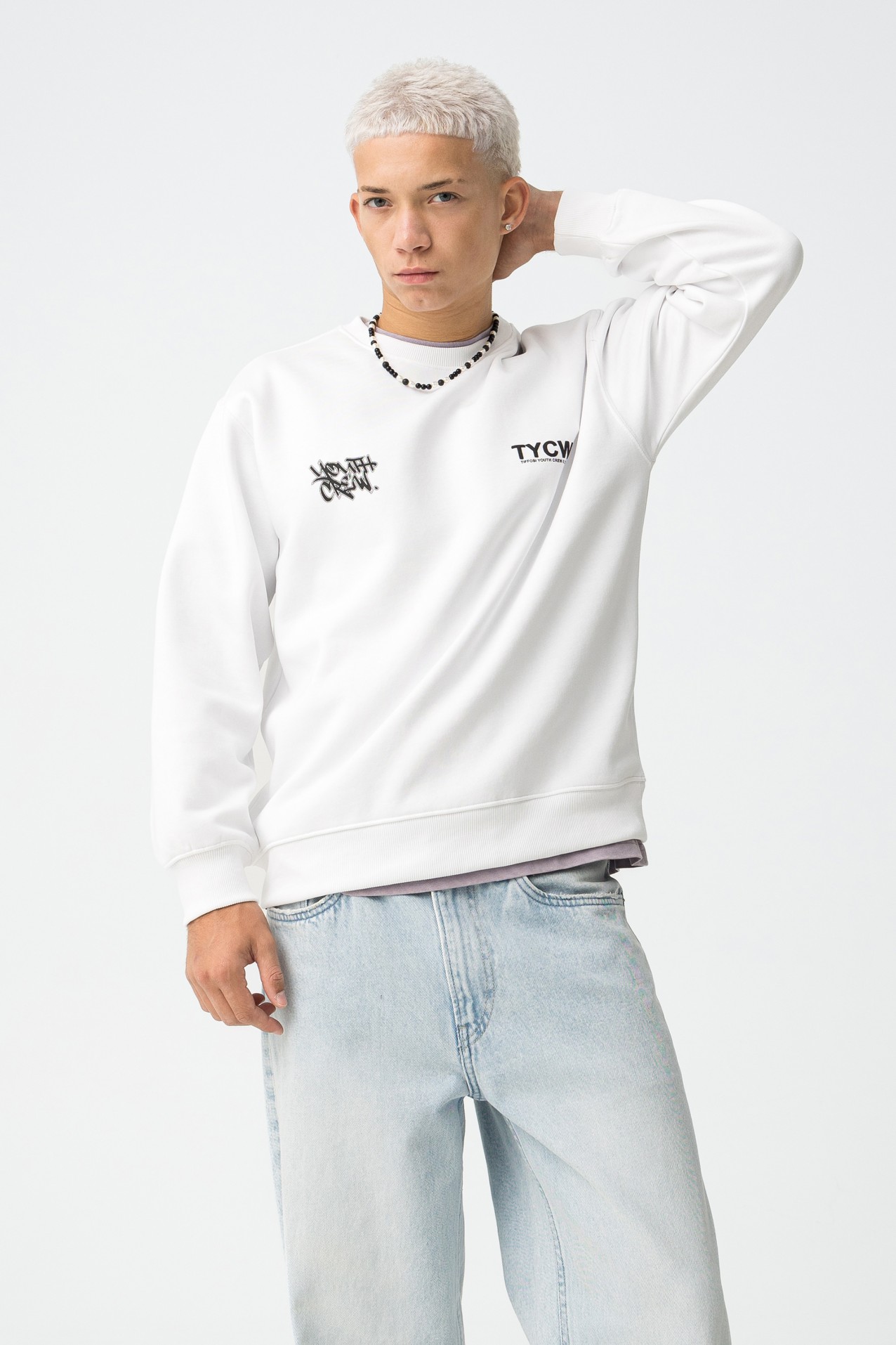 Sweat Relaxed Estampado Grafite