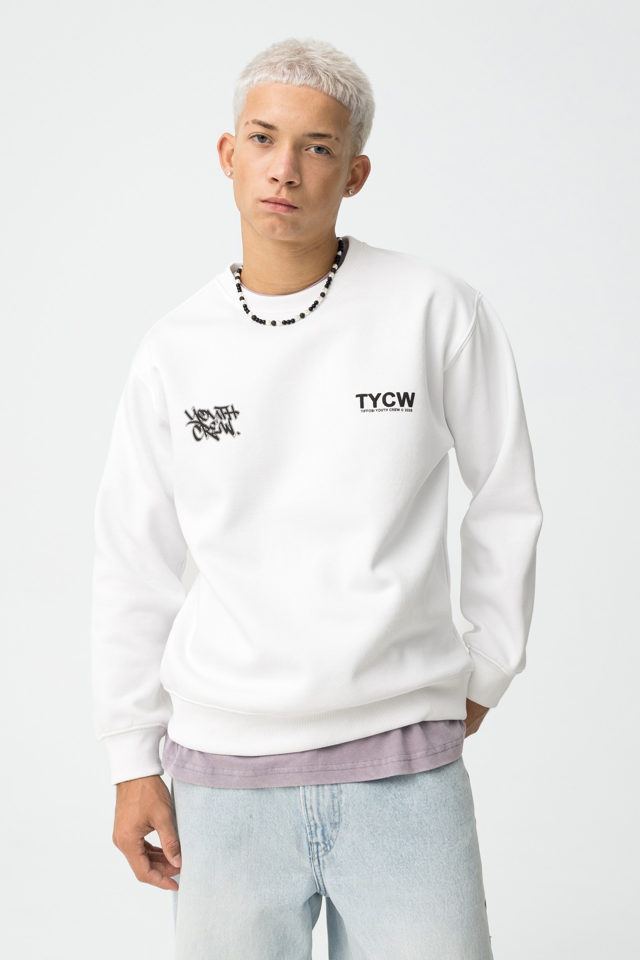 Sweat Relaxed Estampado Grafite