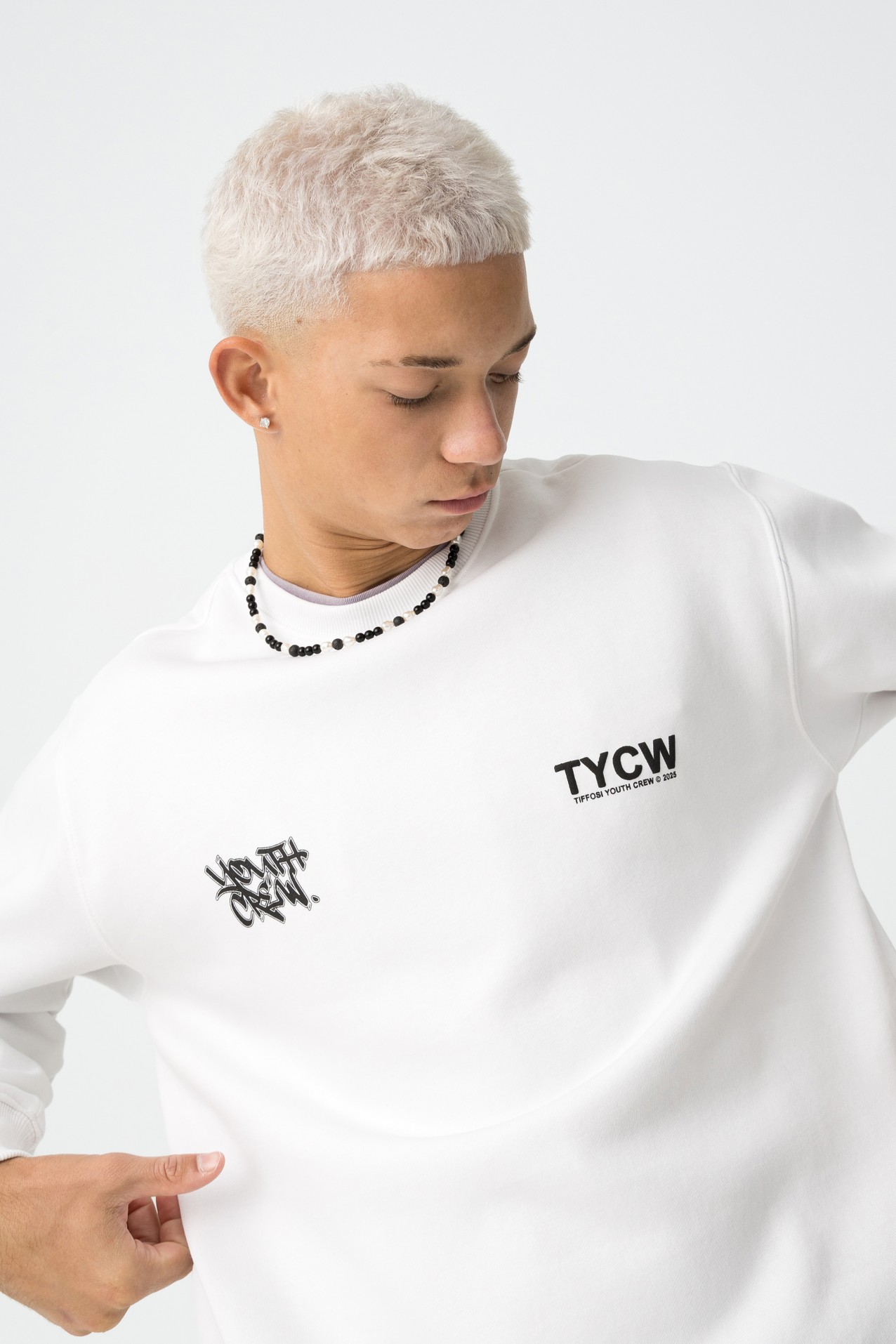 Sweat Relaxed Estampado Grafite