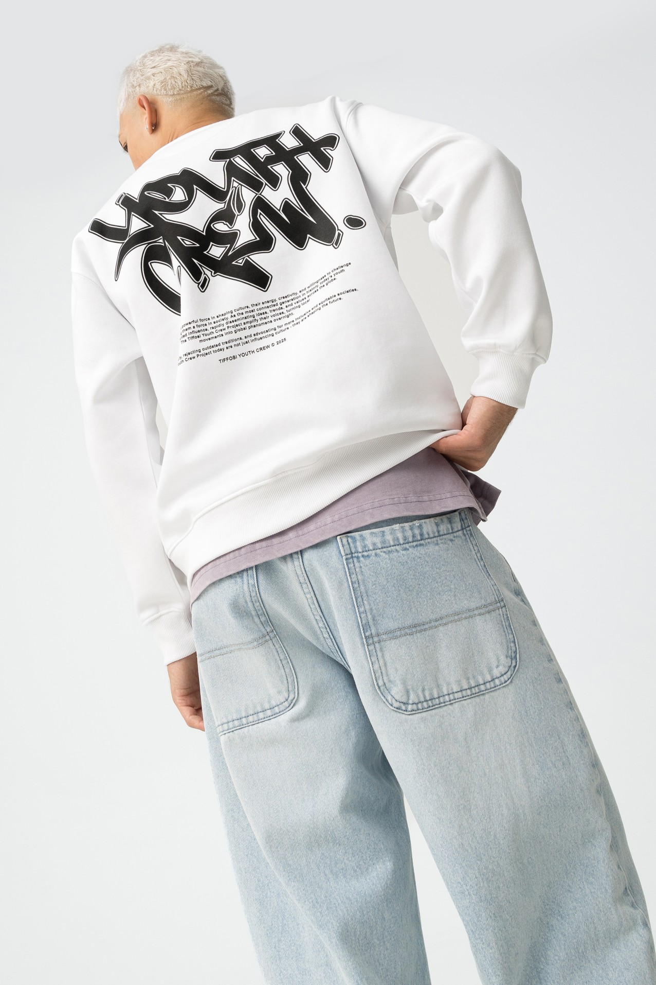 Sweat Relaxed Estampado Grafite