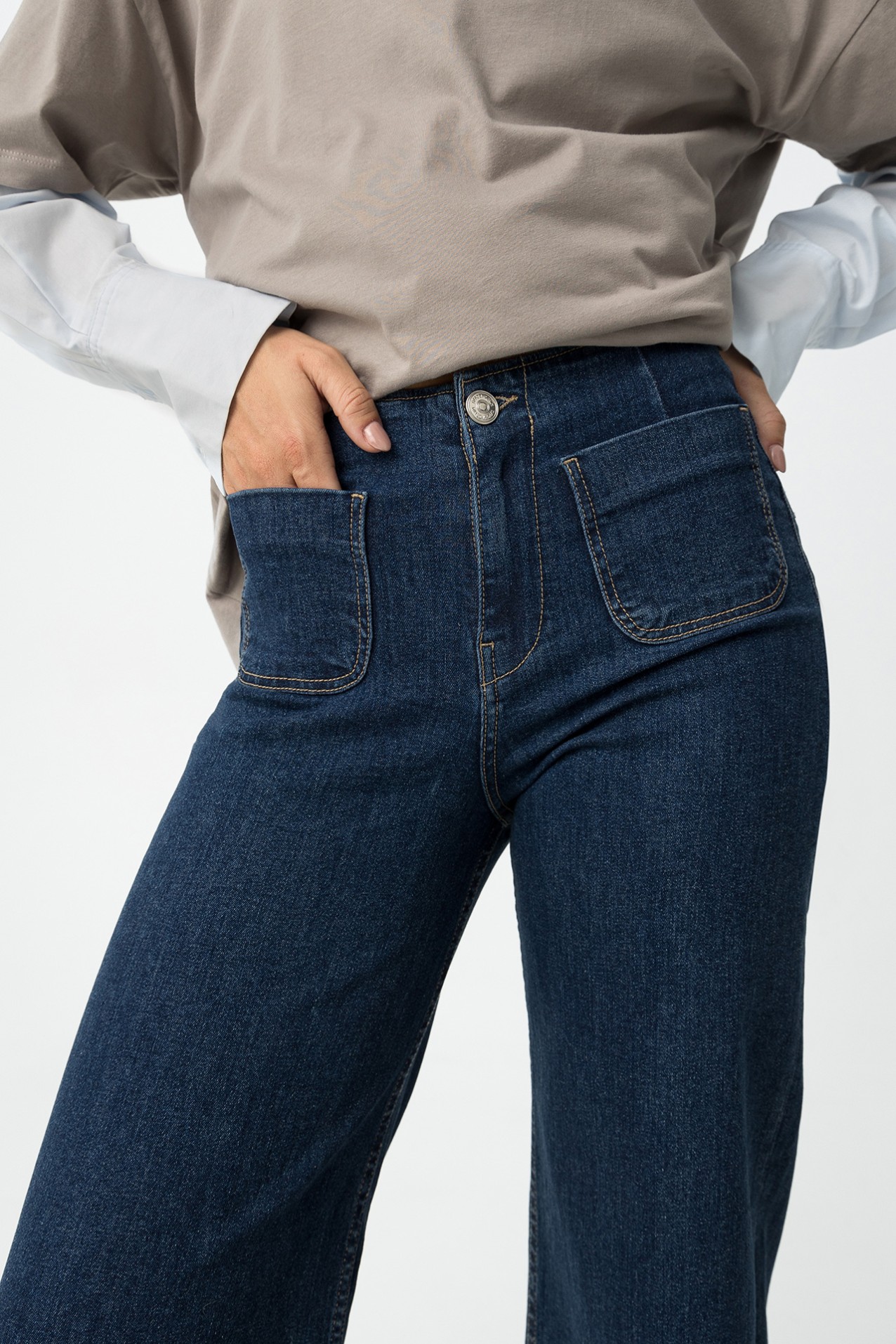 Straight-Leg Denim Jeans