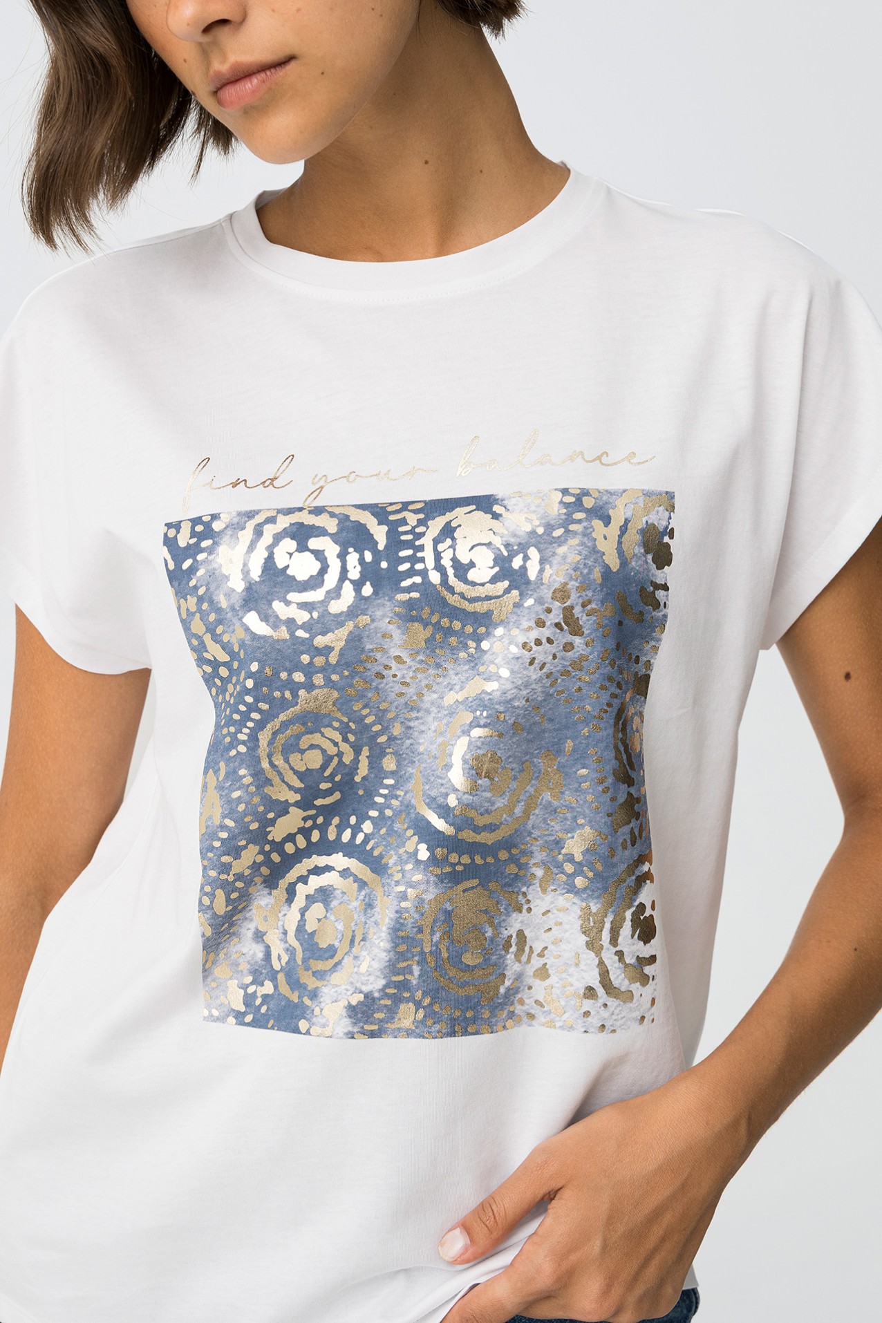 T-shirt with Metallic Print