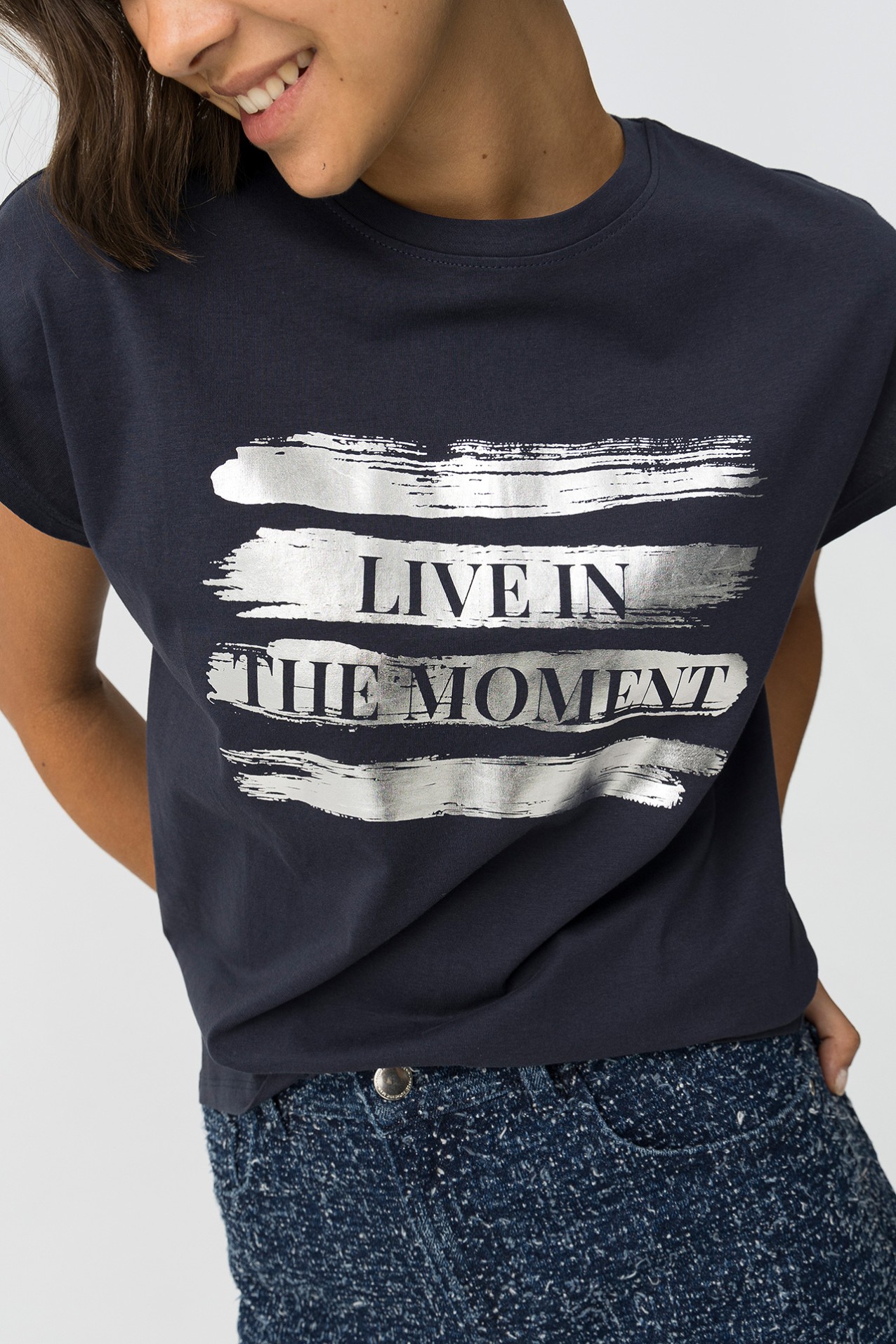 T-shirt with Metallic Print