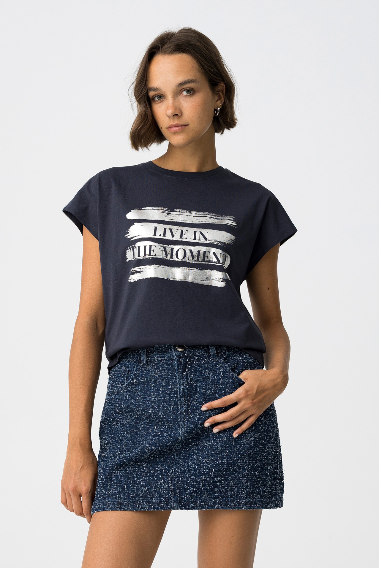 T-shirt with Metallic Print