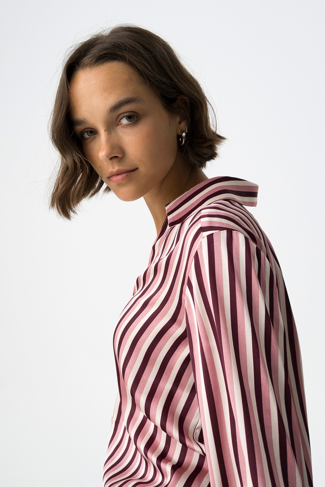 Striped Satin Shirt