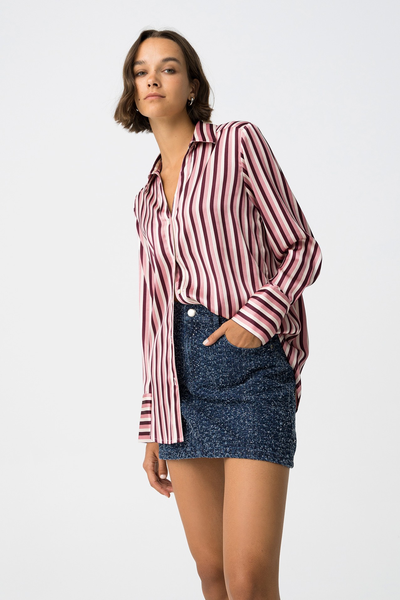 Striped Satin Shirt