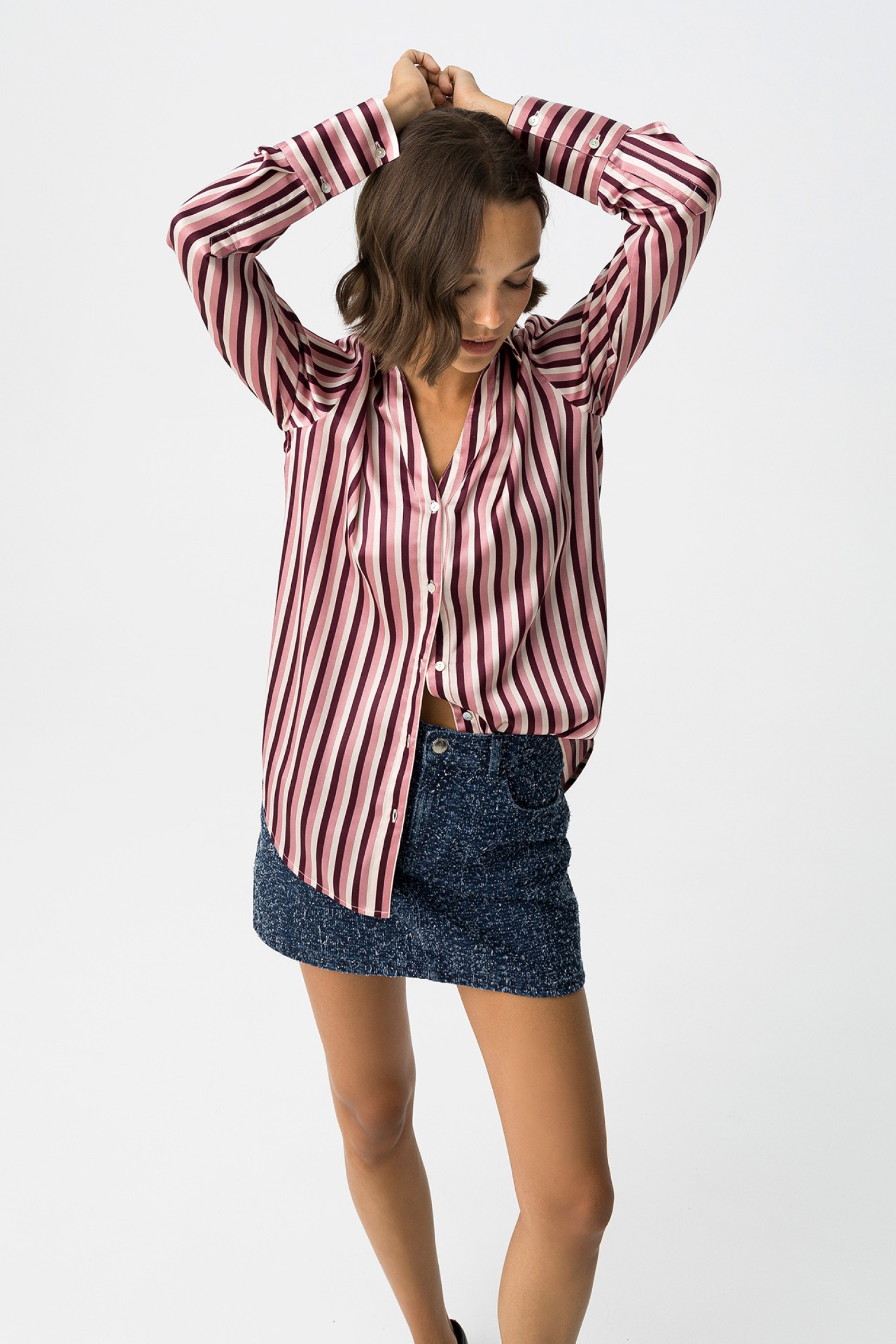 Striped Satin Shirt