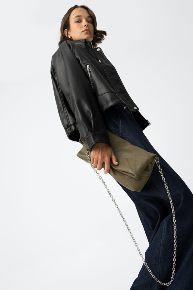 Leather Effect Shoulder Bag