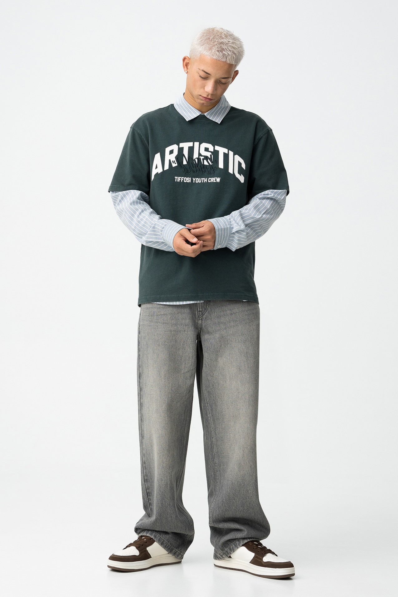 Camiseta Relaxed Estampada con Bordado