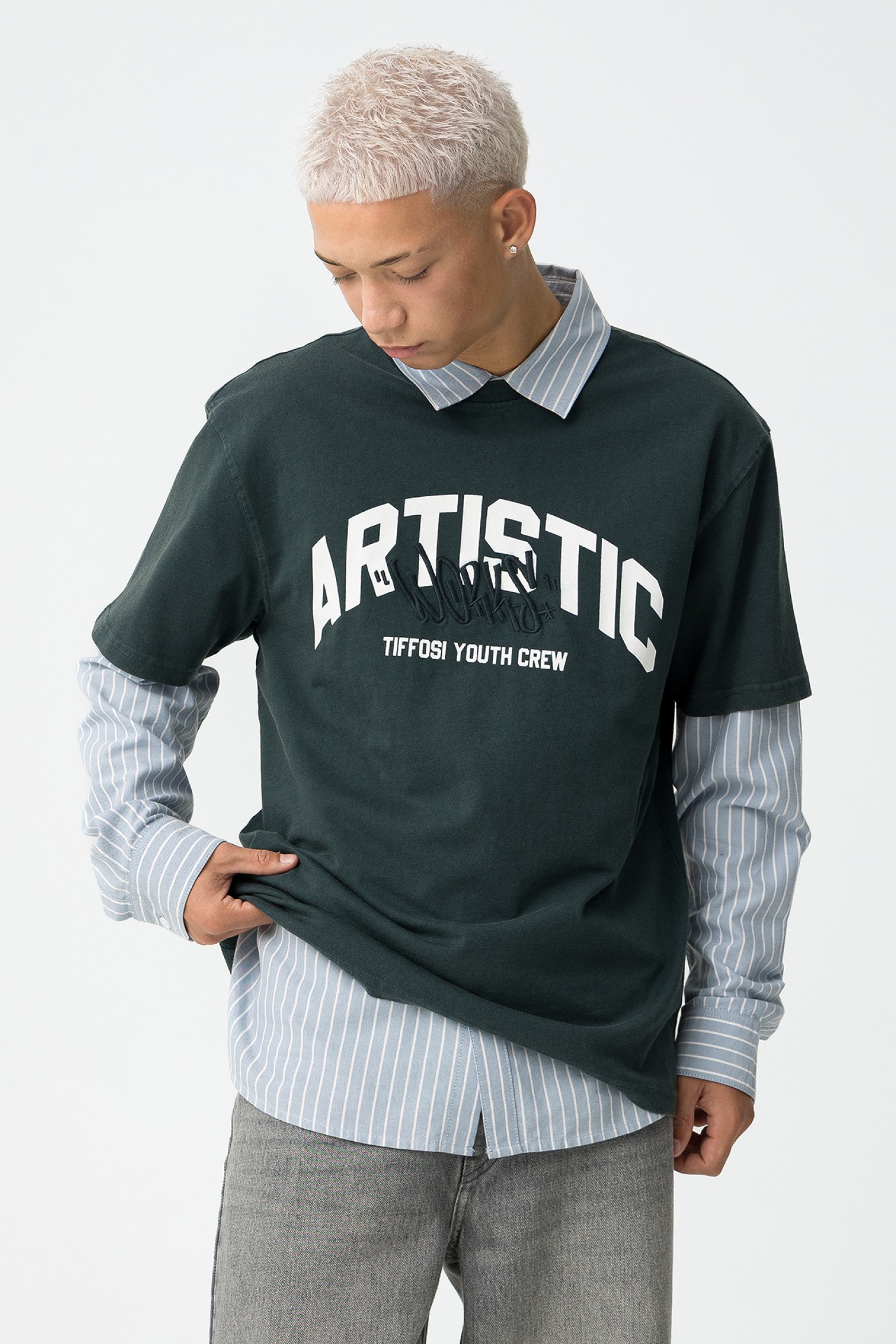 Camiseta Relaxed Estampada con Bordado