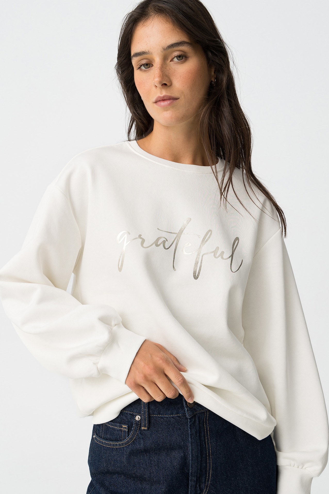 Metallic Message Sweatshirt