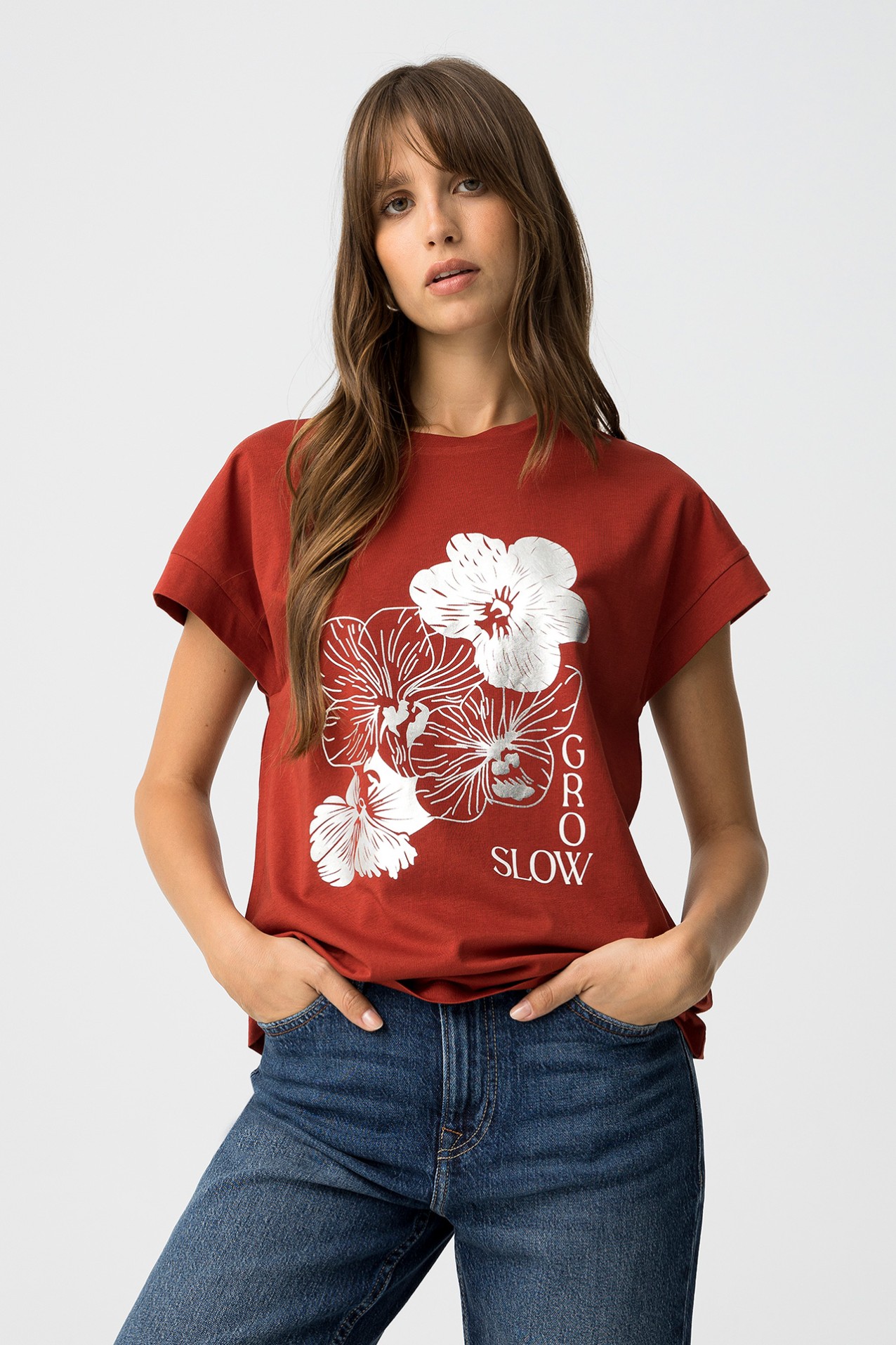 T-shirt with Metallic Print