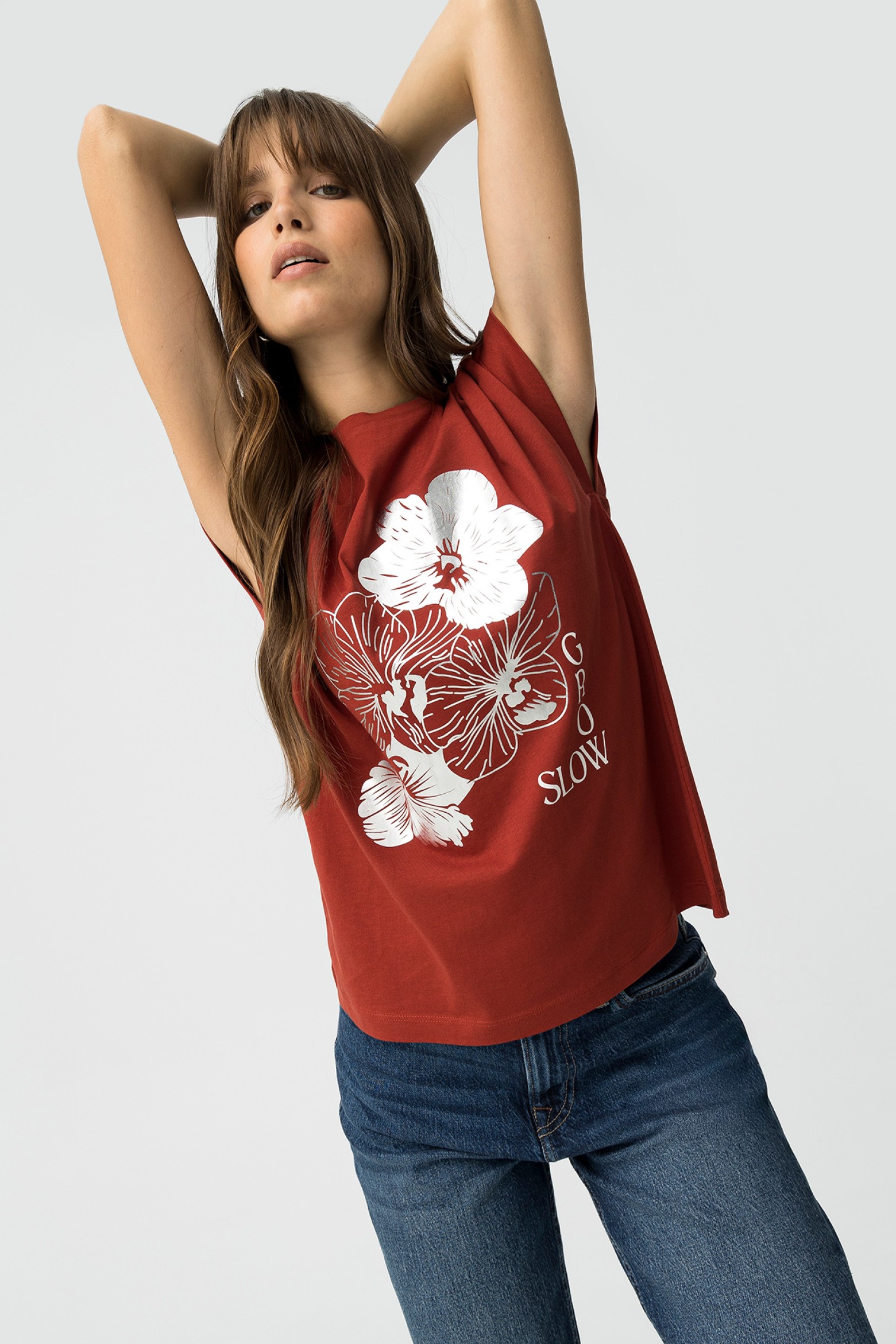 T-shirt with Metallic Print