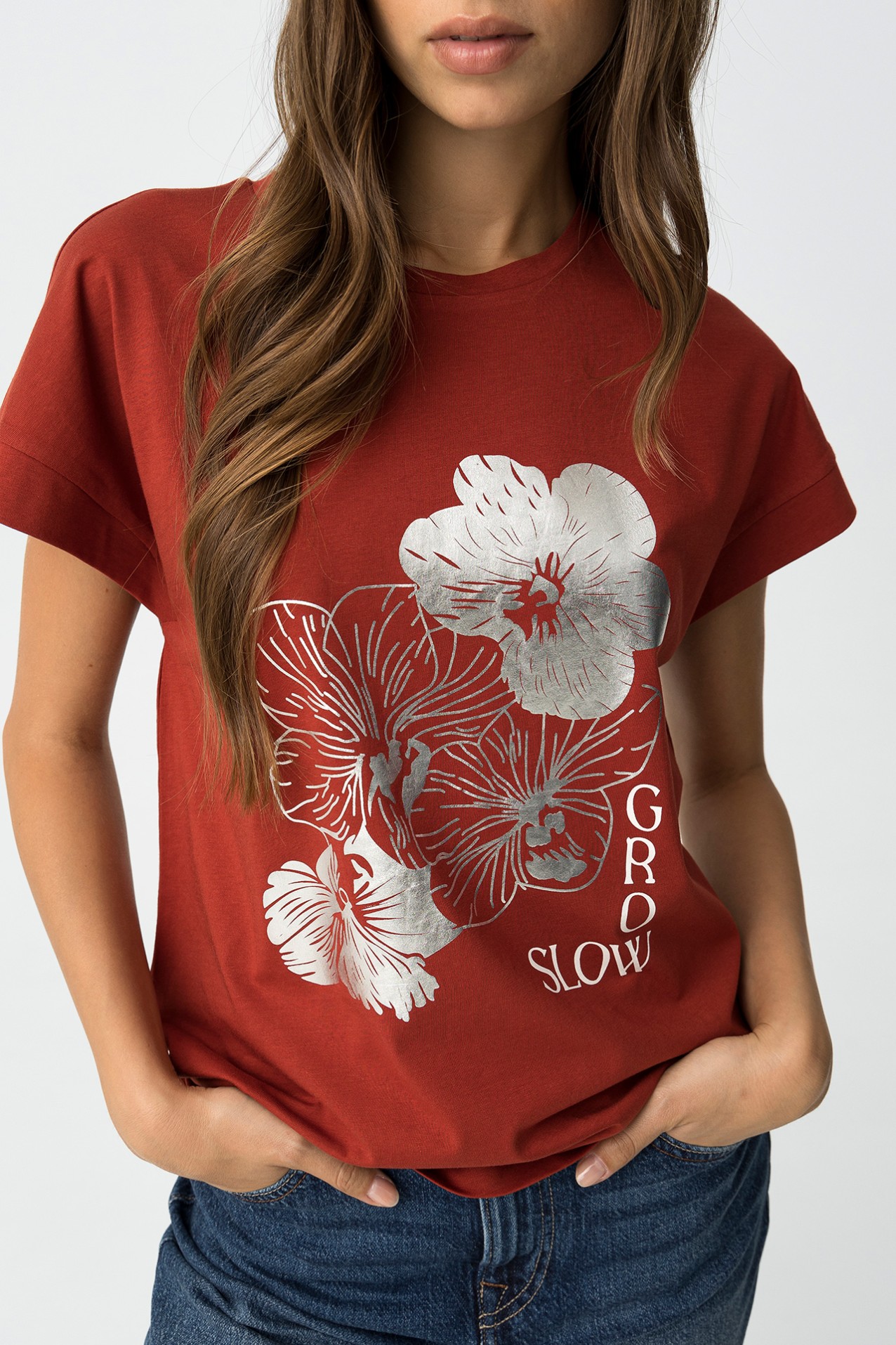 T-shirt with Metallic Print