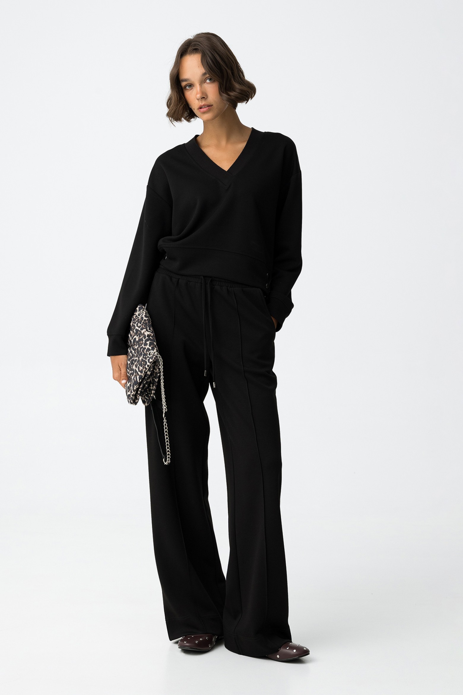 Wide-Leg Knit Trousers