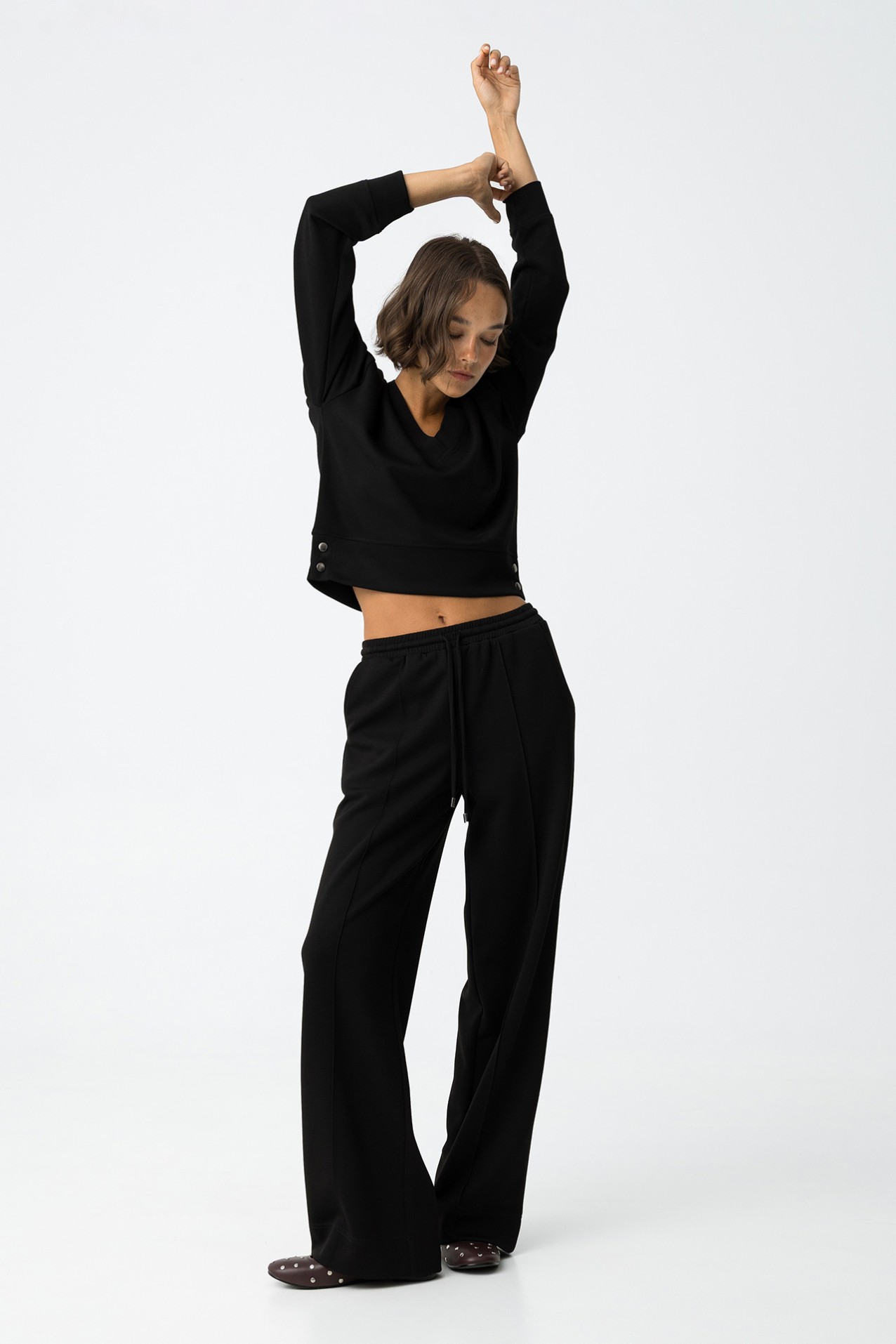 Wide-Leg Knit Trousers