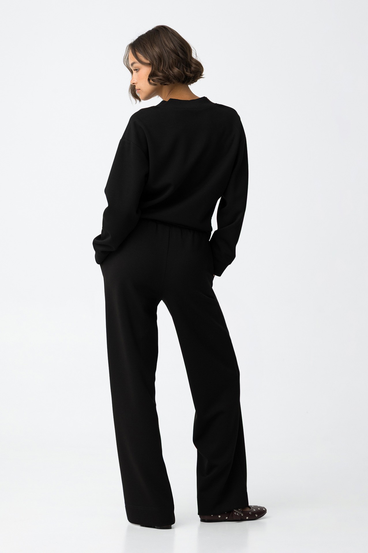 Wide-Leg Knit Trousers